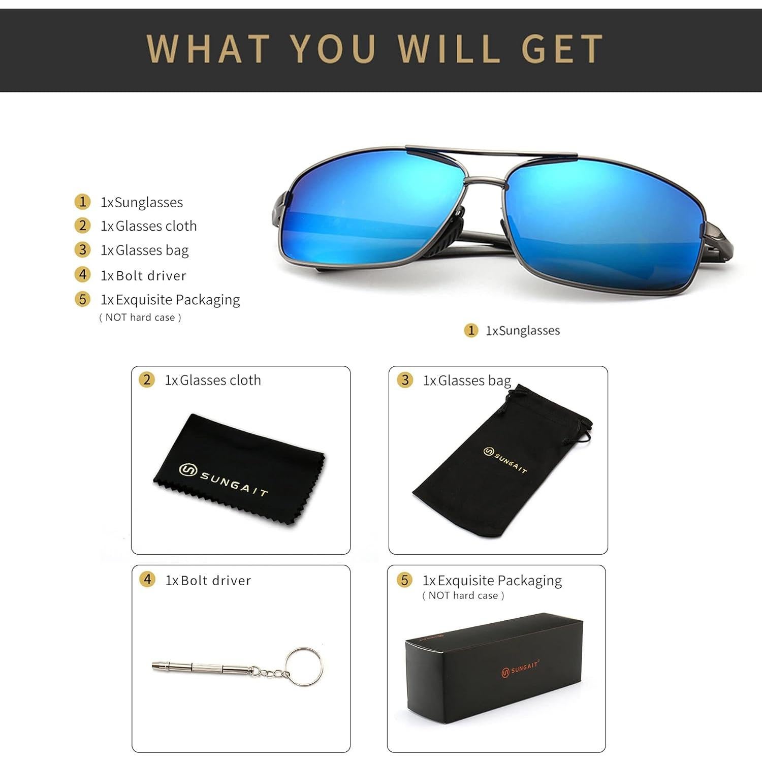 Gafas de sol polarizadas SUNGAIT con protección UV400