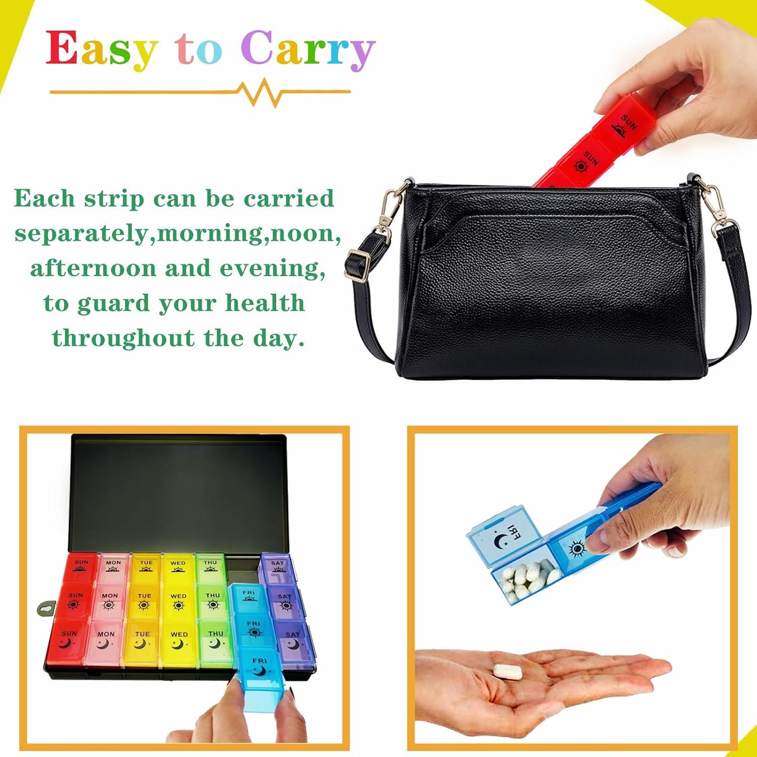 Organizador de Pastillas Semanal ZVZM 7 Días 3 Veces al Día