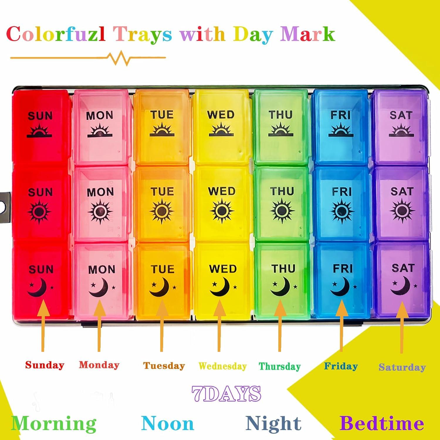 Organizador de Pastillas Semanal ZVZM 7 Días 3 Veces al Día