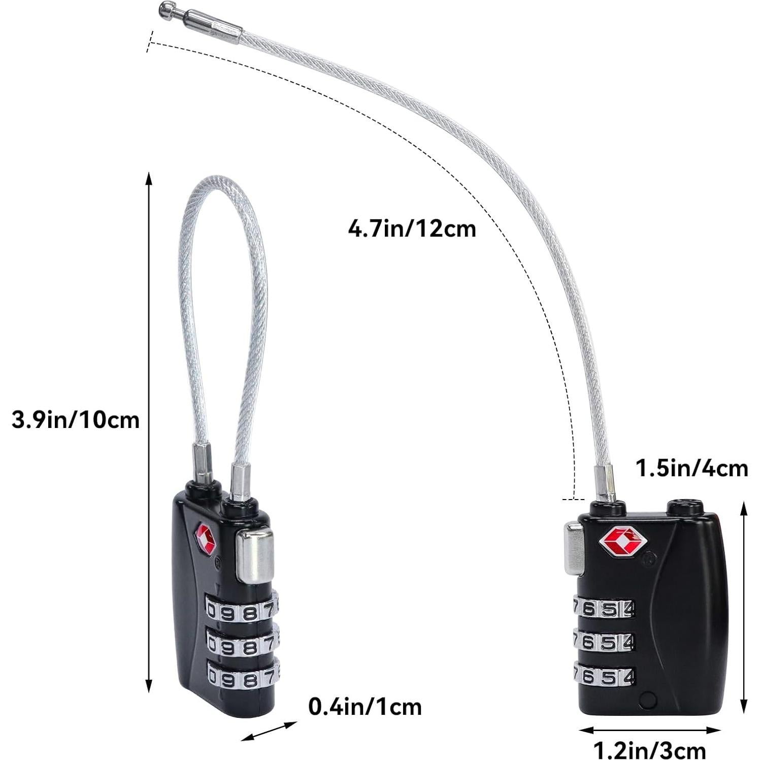 AOUTACC 2 Pack Candado TSA y Etiquetas de Equipaje Aluminio