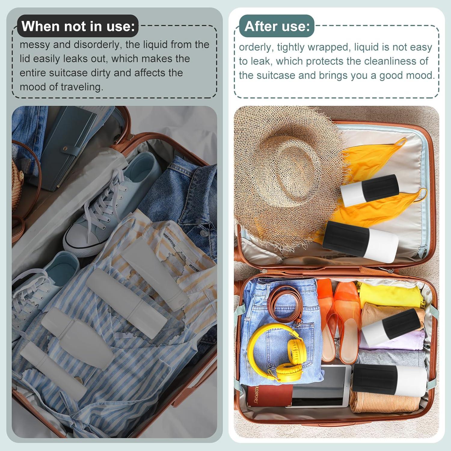 Fundas de Silicona para Botellas NACHLYNN 10 Pcs Viaje Negro