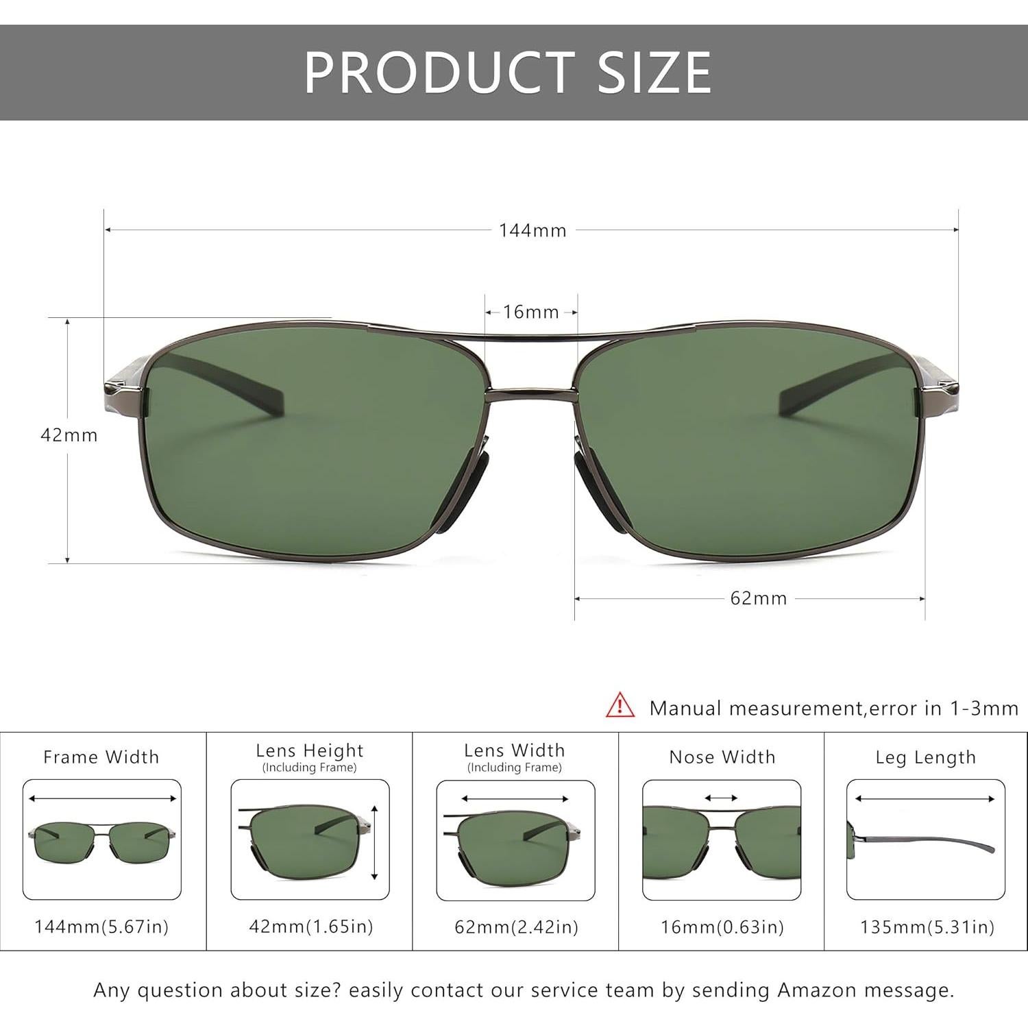 Gafas de sol polarizadas SUNGAIT marco Gunmetal lente verde