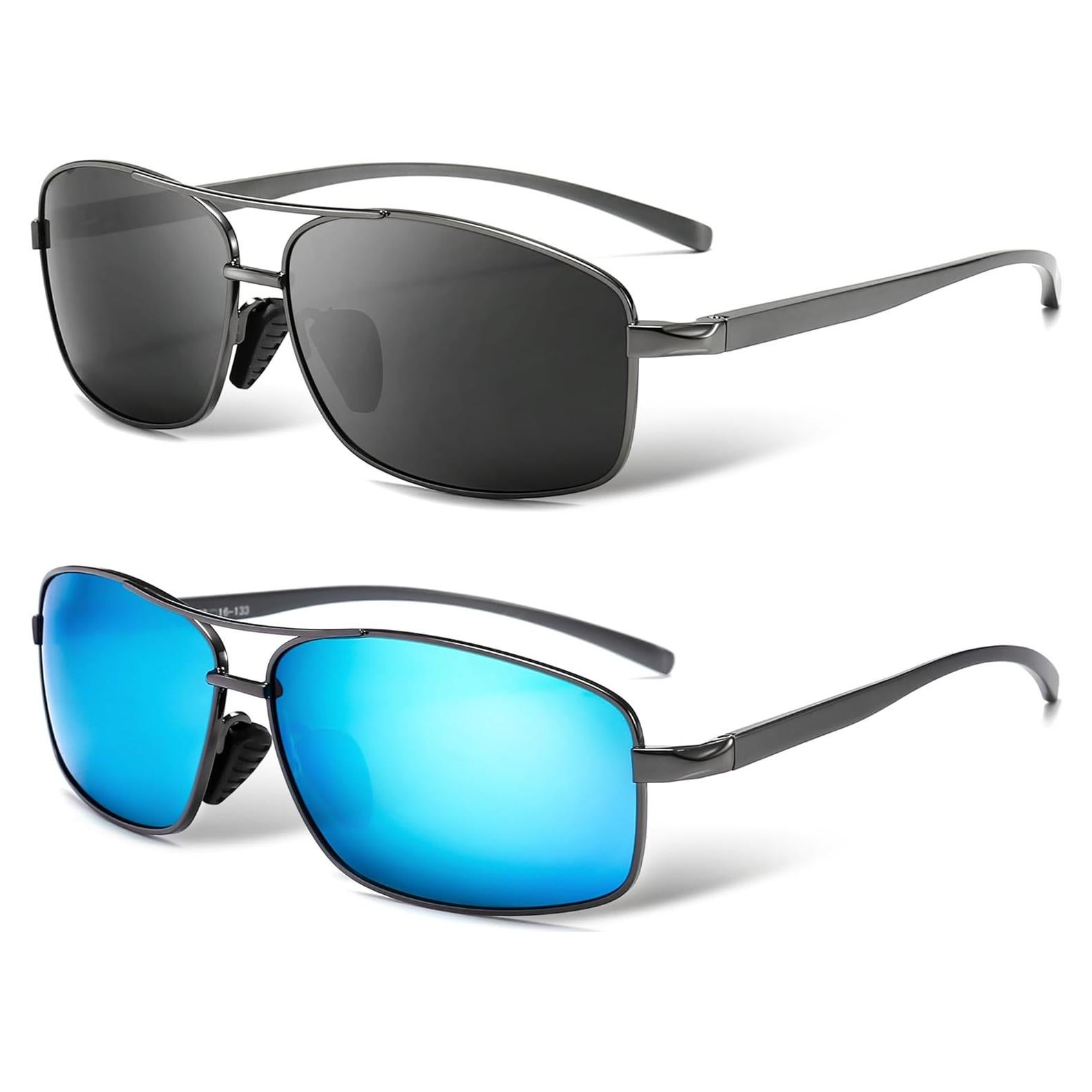 Gafas de sol polarizadas SUNGAIT 2 en 1 gris y azul UV400