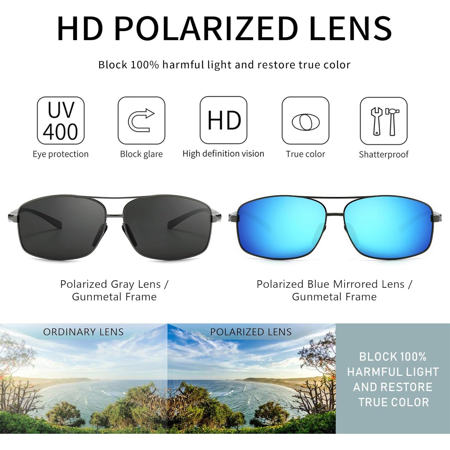 Gafas de sol polarizadas SUNGAIT 2 en 1 gris y azul UV400