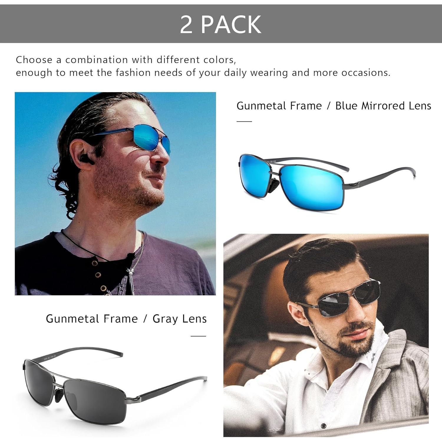 Gafas de sol polarizadas SUNGAIT 2 en 1 gris y azul UV400