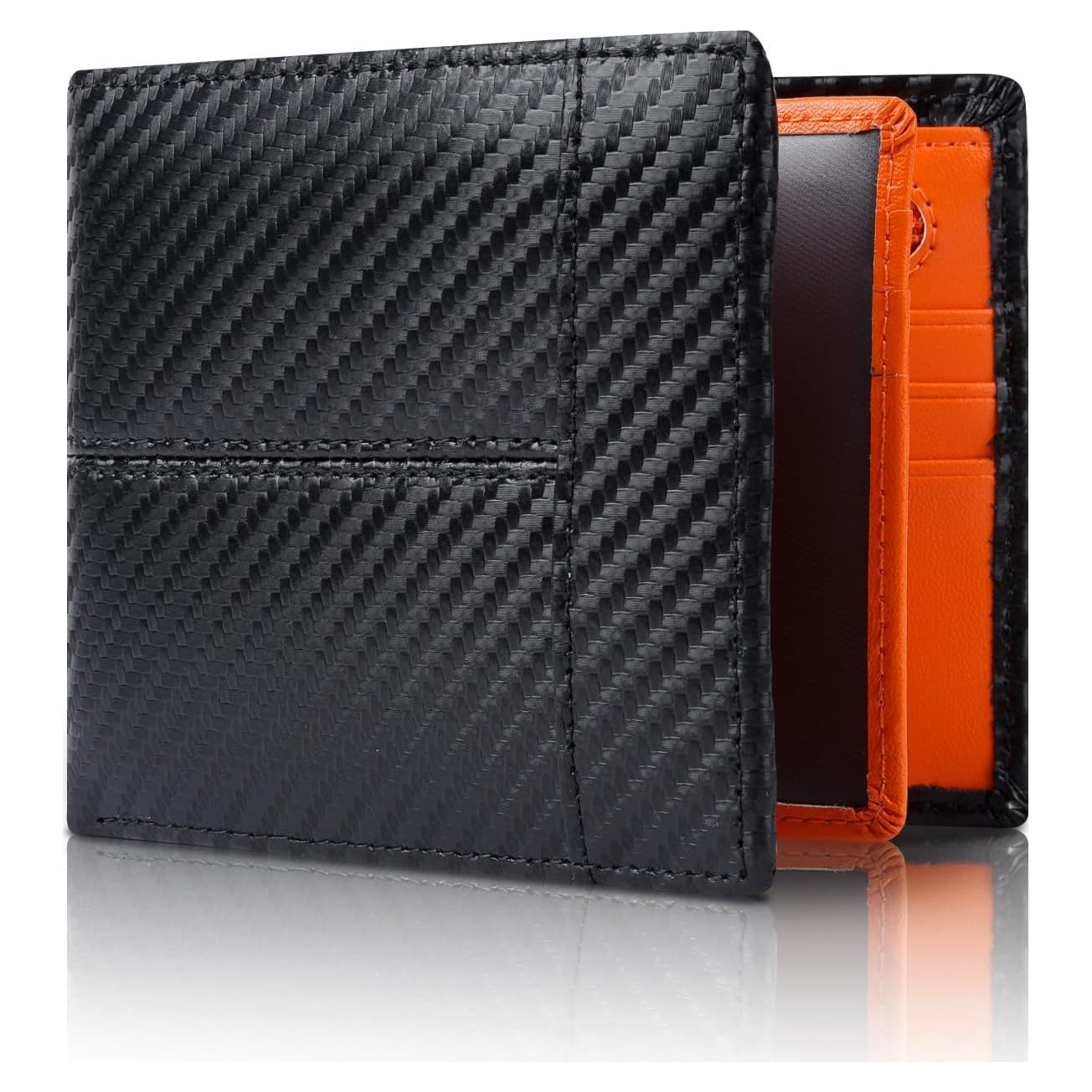 Billetera de Cuero Genuino Swallowmall con Bloqueo RFID 15 Tarjetas