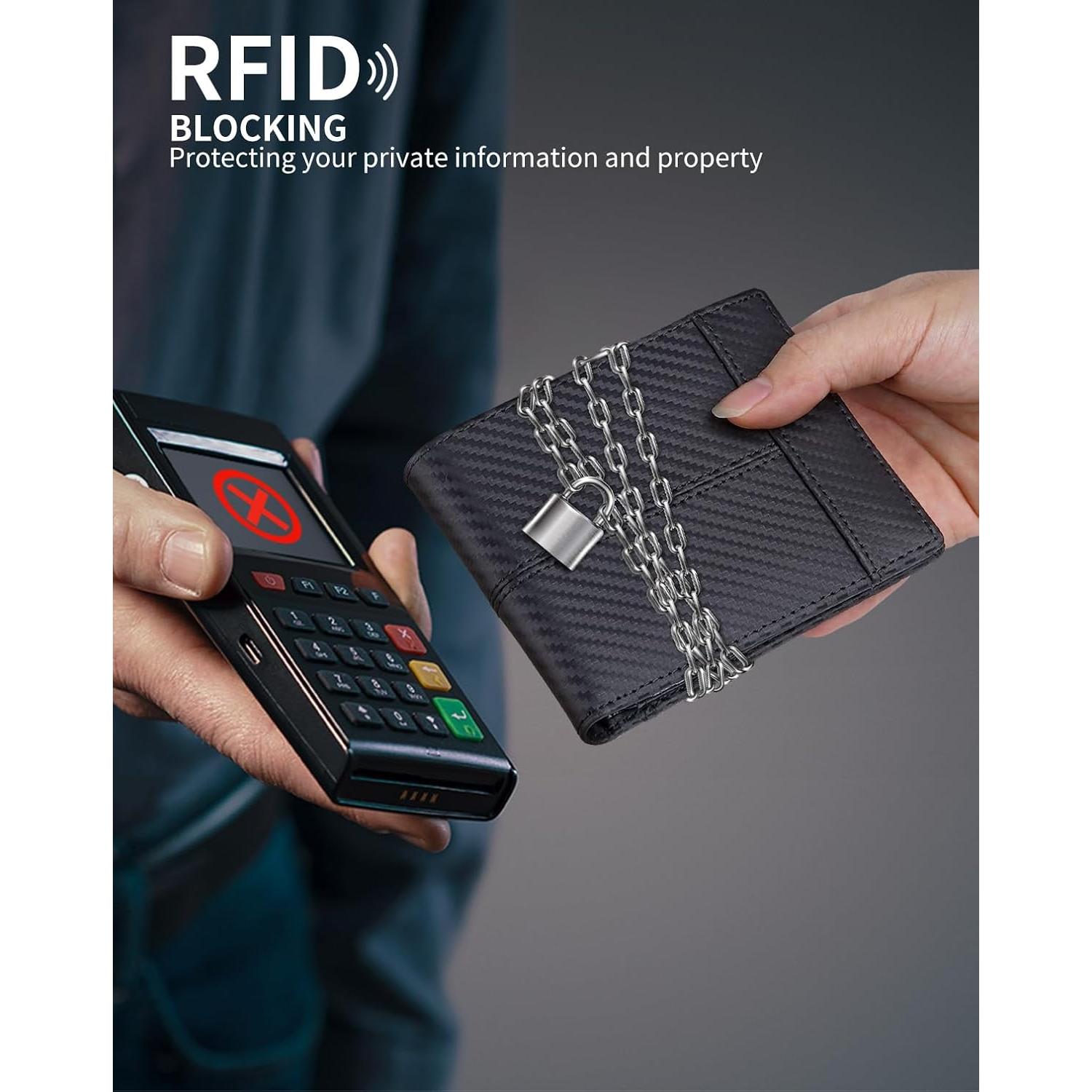 Billetera de Cuero Genuino Swallowmall con Bloqueo RFID 15 Tarjetas