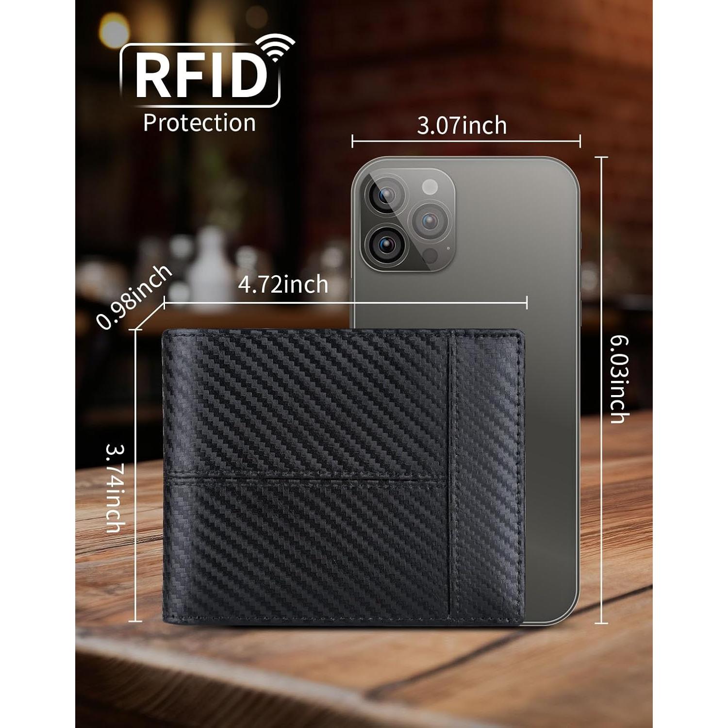 Billetera de Cuero Genuino Swallowmall con Bloqueo RFID 15 Tarjetas