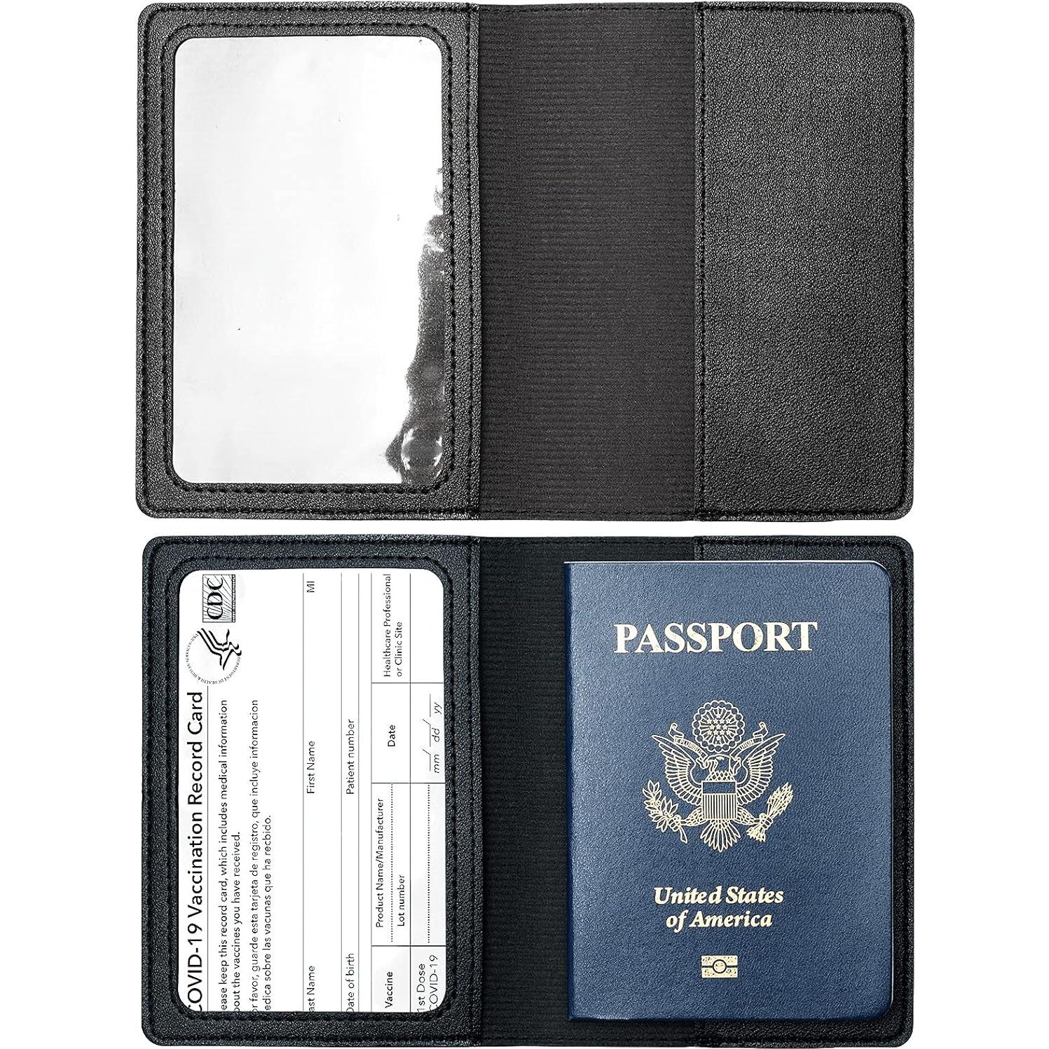 2 Fundas de Pasaporte y Tarjeta de Vacuna Arouselove PU