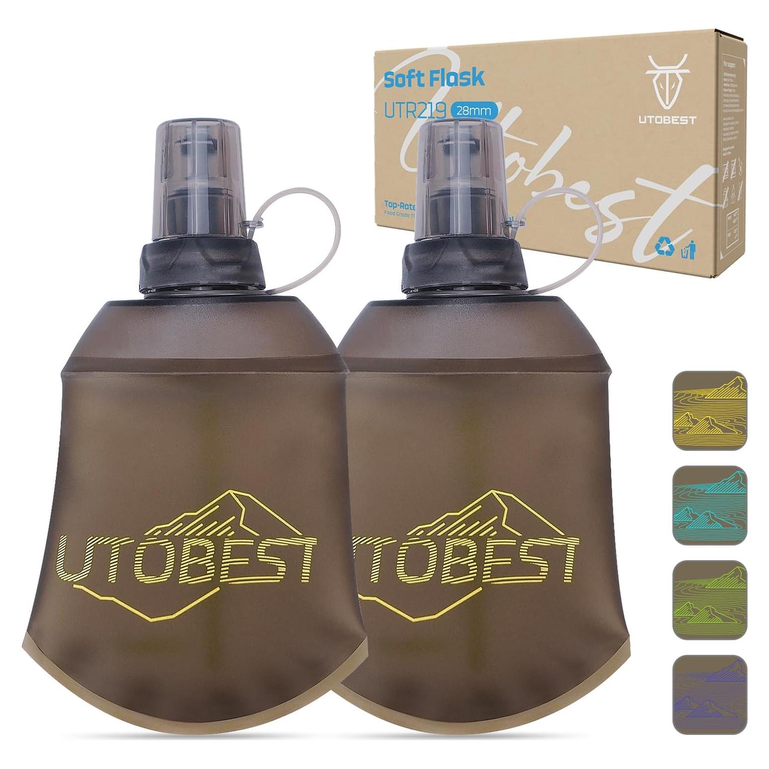 Botellas de Agua Colapsables 150ml TPU Amarillo - 2 Piezas
