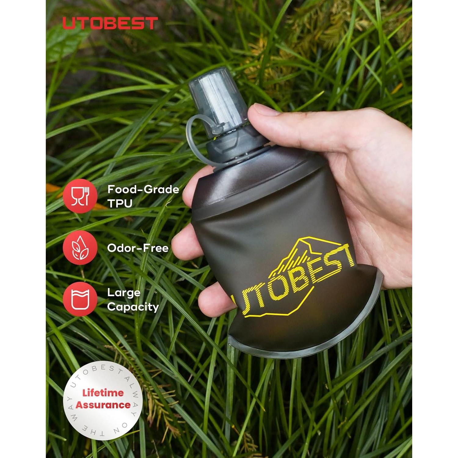 Botellas de Agua Colapsables 150ml TPU Amarillo - 2 Piezas