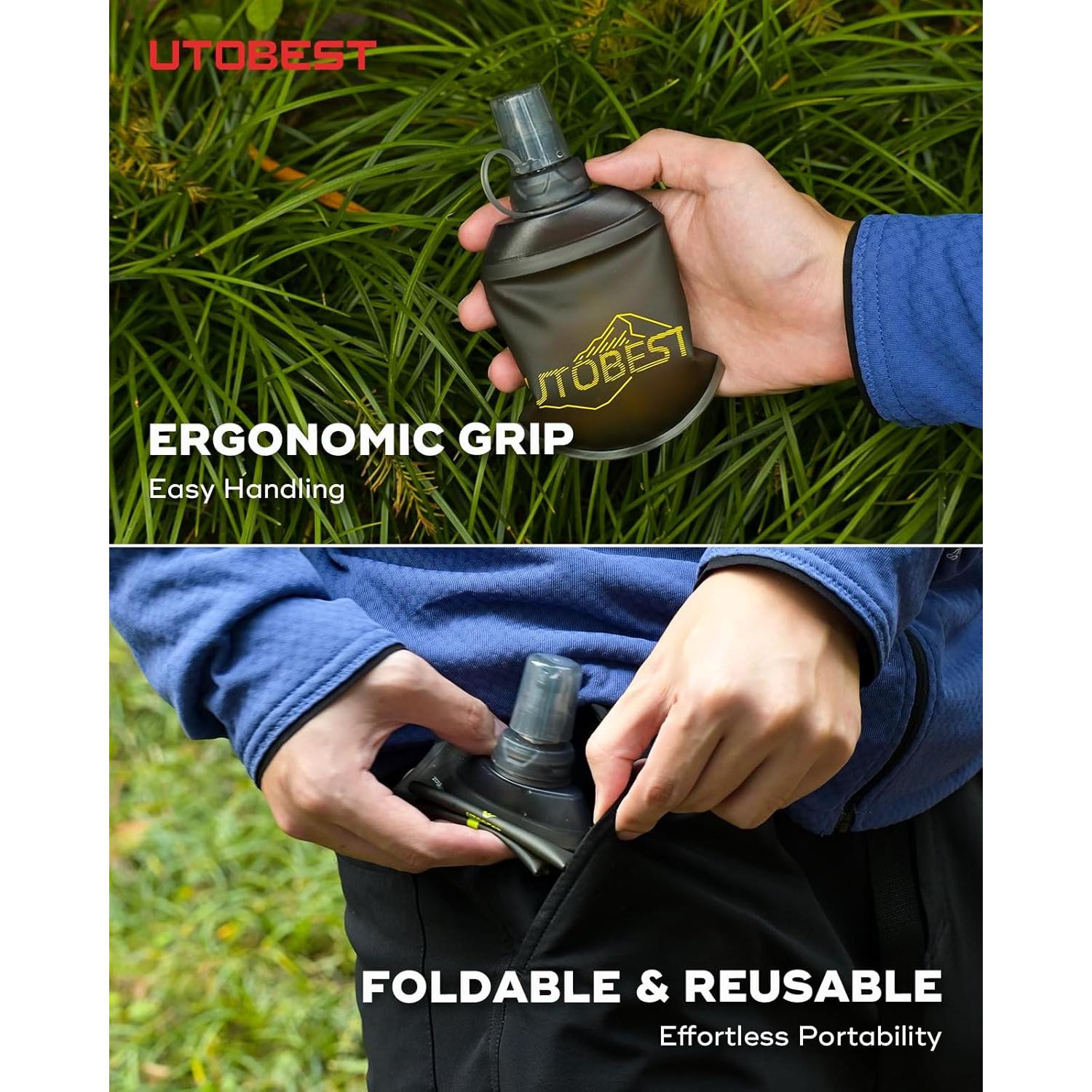 Botellas de Agua Colapsables 150ml TPU Amarillo - 2 Piezas