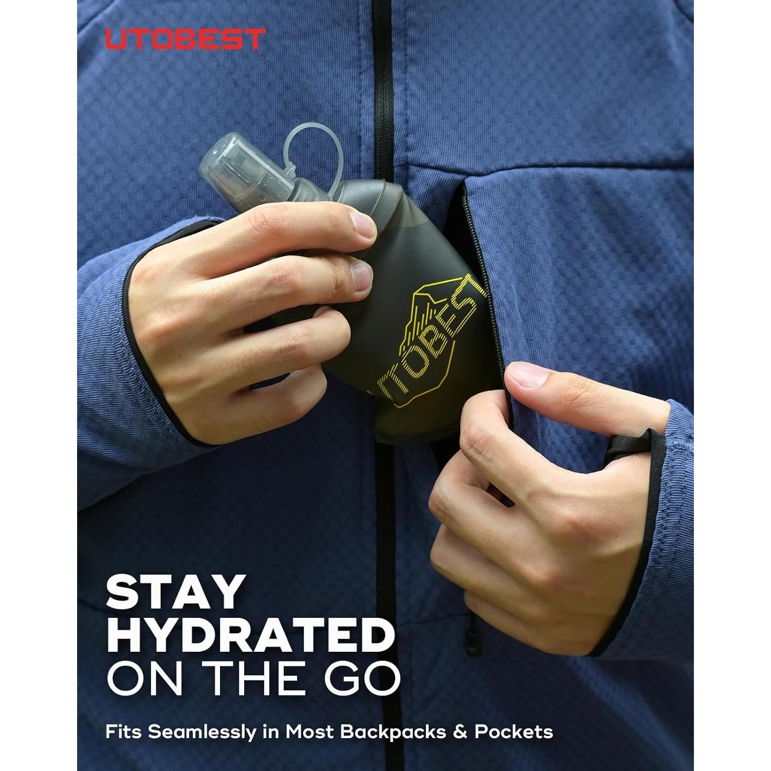 Botellas de Agua Colapsables 150ml TPU Amarillo - 2 Piezas