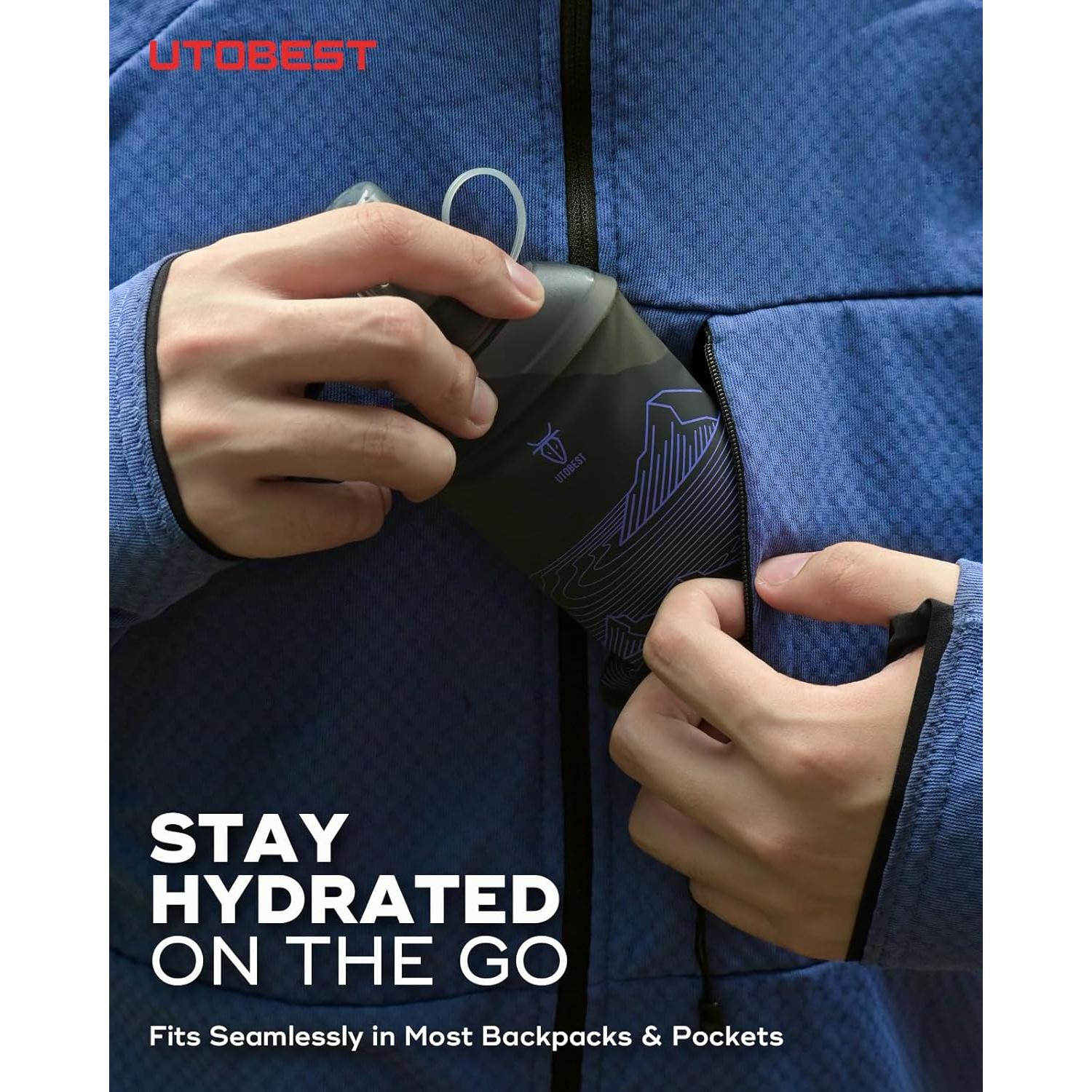 Botella de Agua Flexible 200ml UTObest - 2 Paquete Púrpura