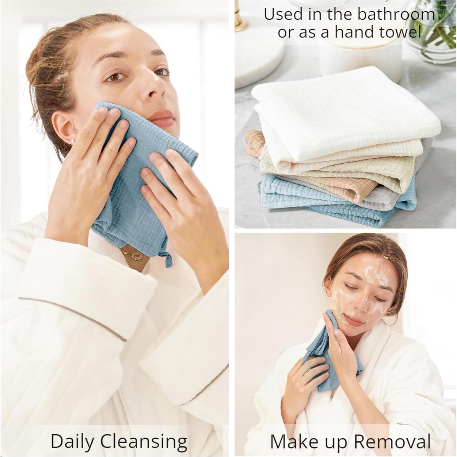 Konssy Paquete de 7 Toallas de Muselina Suaves 27.94 cm