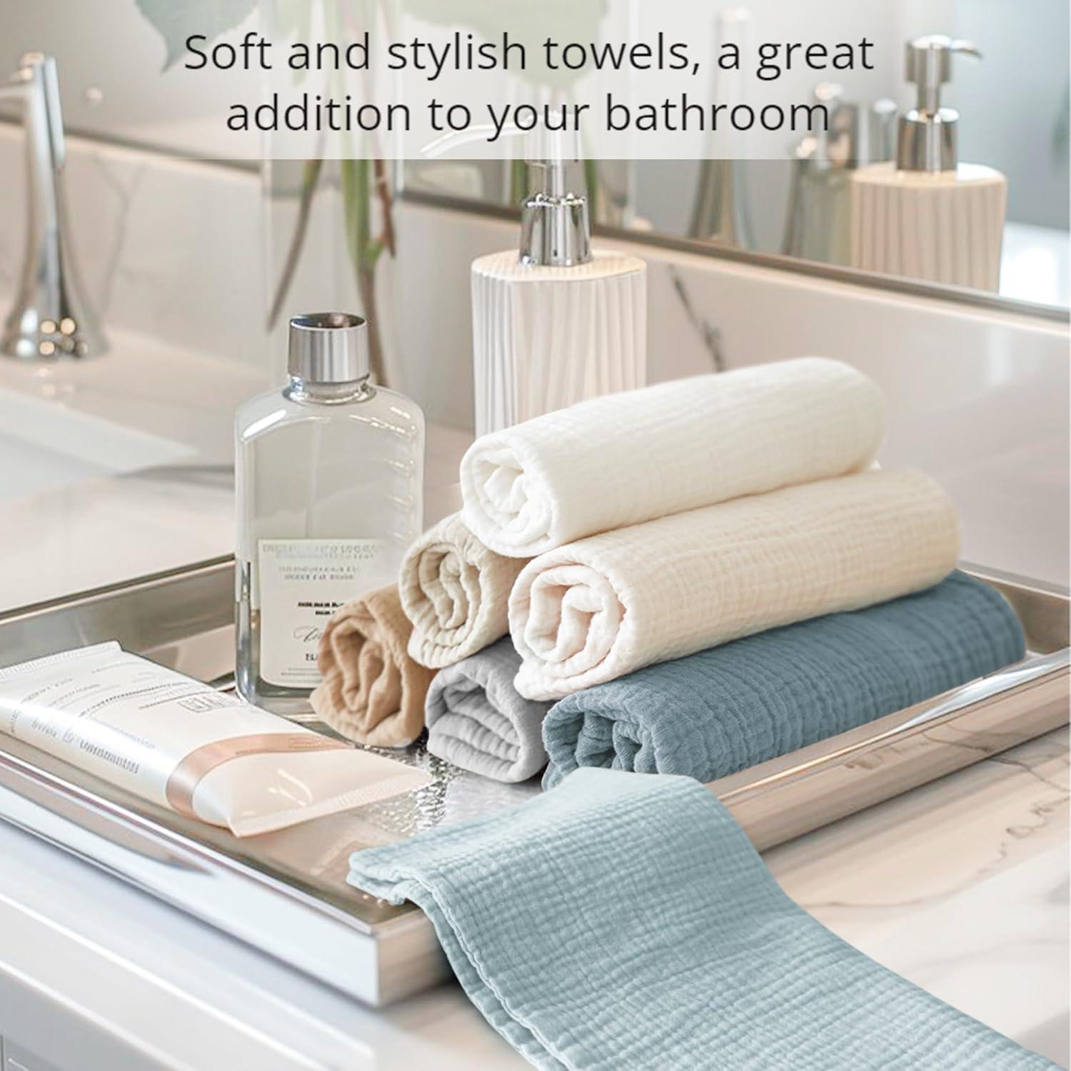 Konssy Paquete de 7 Toallas de Muselina Suaves 27.94 cm