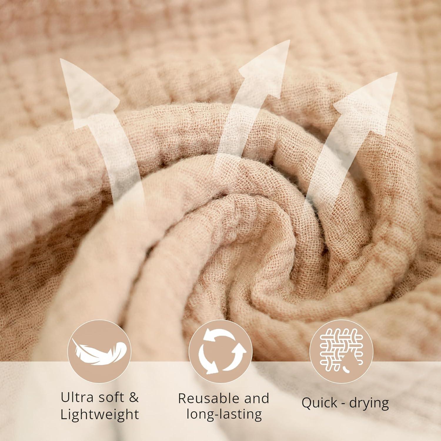 Konssy Paquete de 7 Toallas de Muselina Suaves 27.94 cm