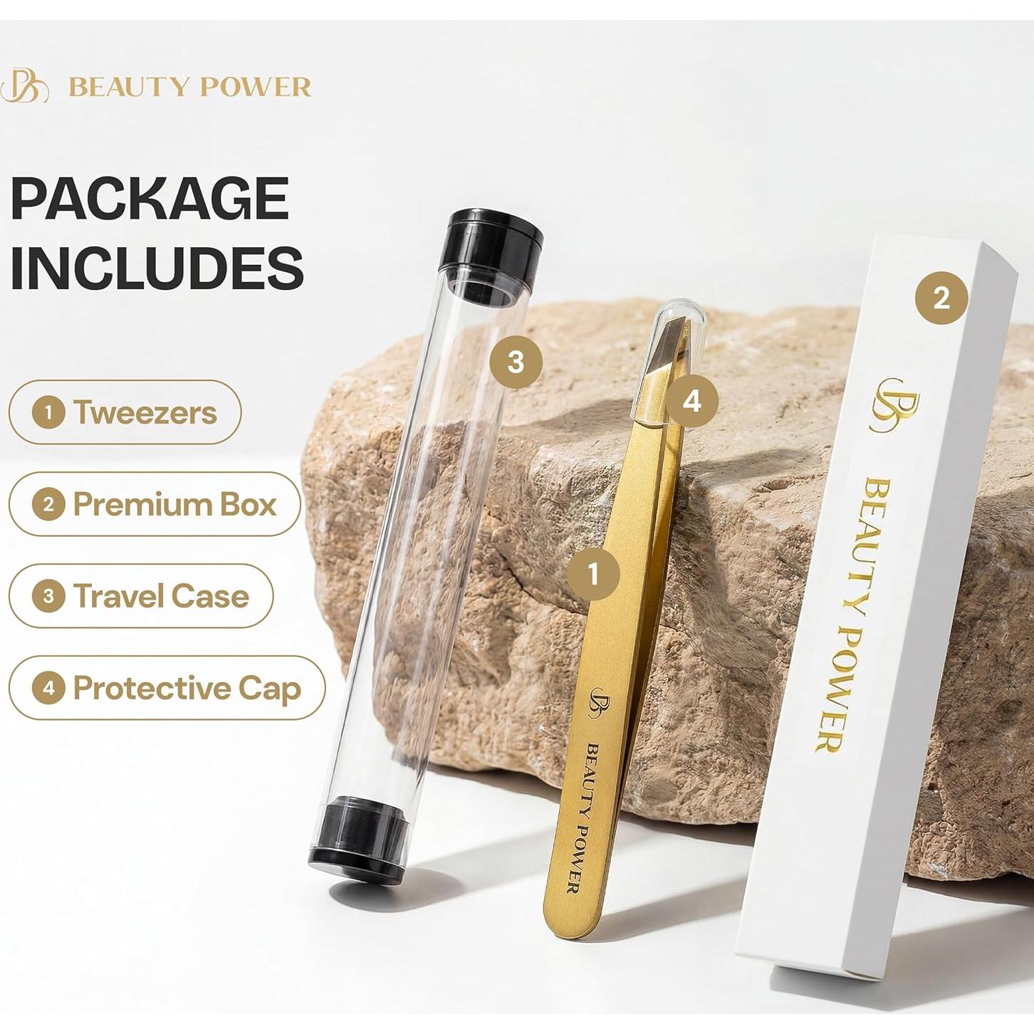 Pinzas de Precisión Beauty Power - Acero Inoxidable Alemán