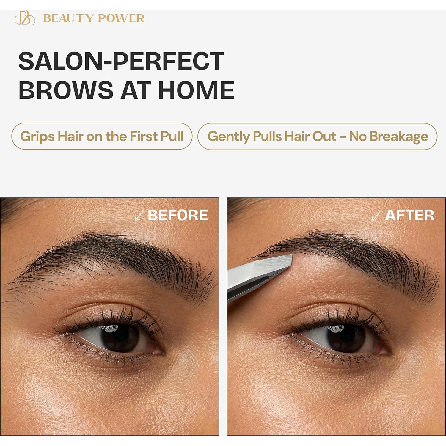 Pinzas de Precisión Beauty Power Inclinadas Acero Inoxidable