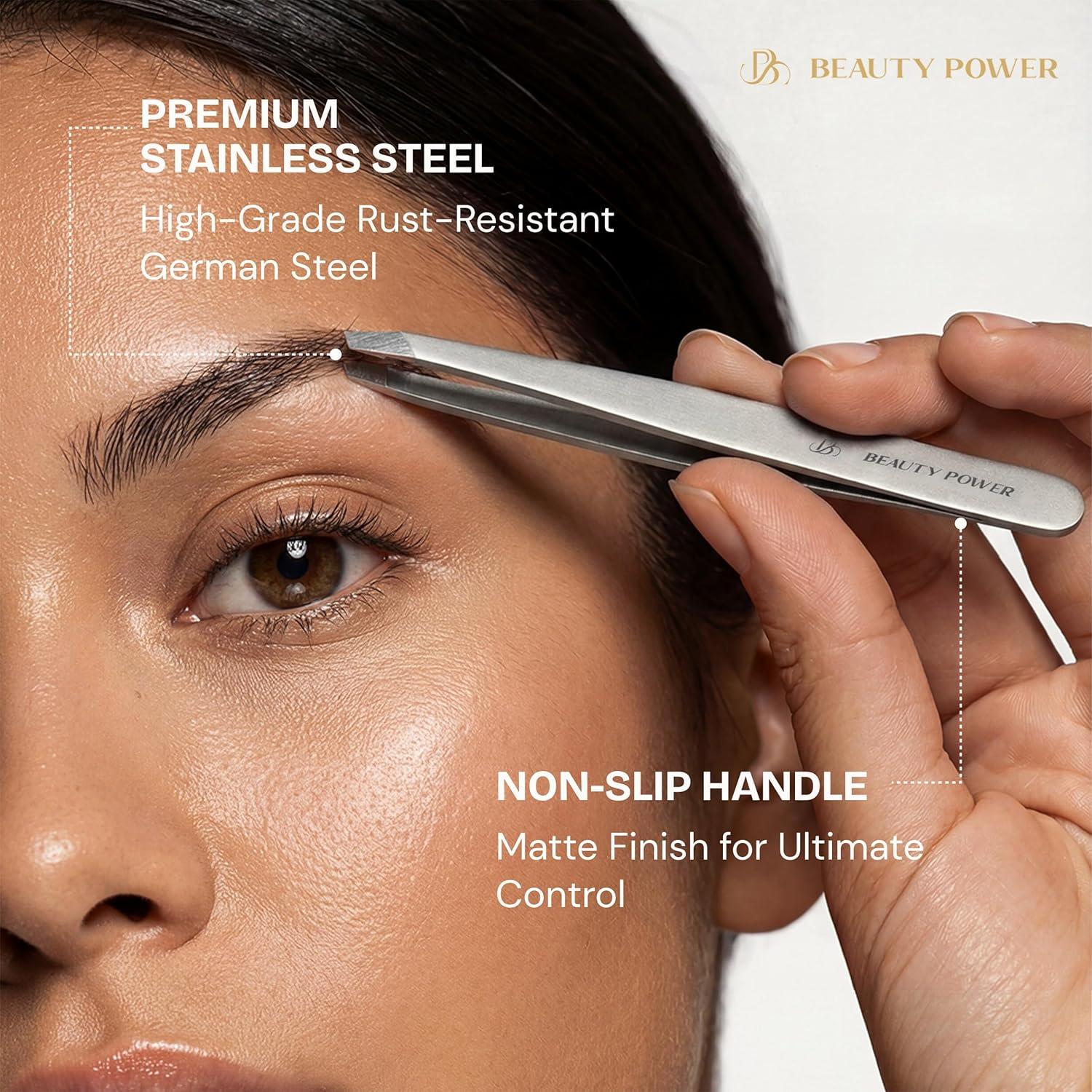 Pinzas de Precisión Beauty Power Inclinadas Acero Inoxidable
