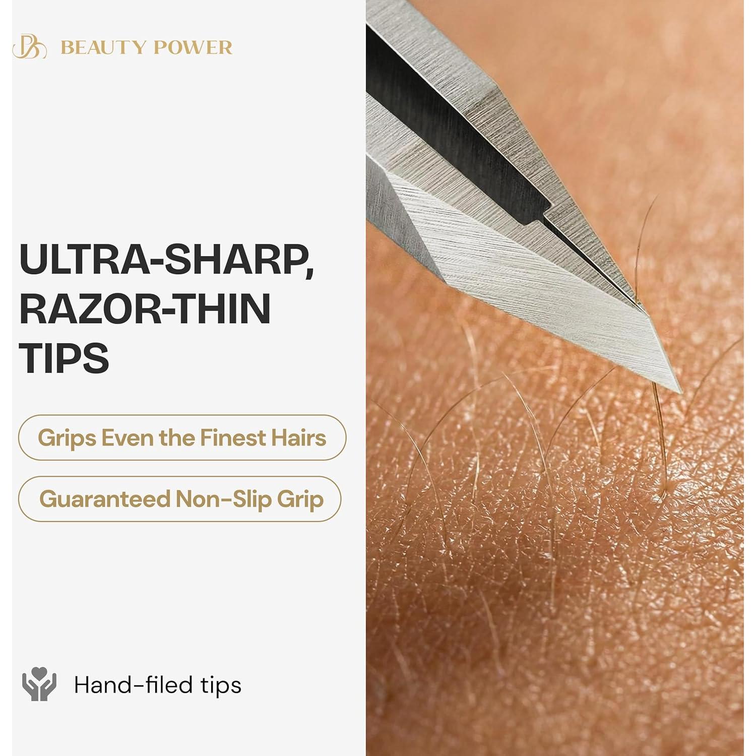 Pinzas de Precisión Beauty Power Inclinadas Acero Inoxidable