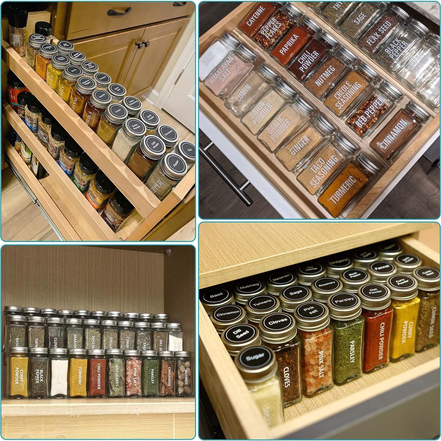 Juego de 28 Tarros de Especias de Vidrio Antimbee 3.5 oz