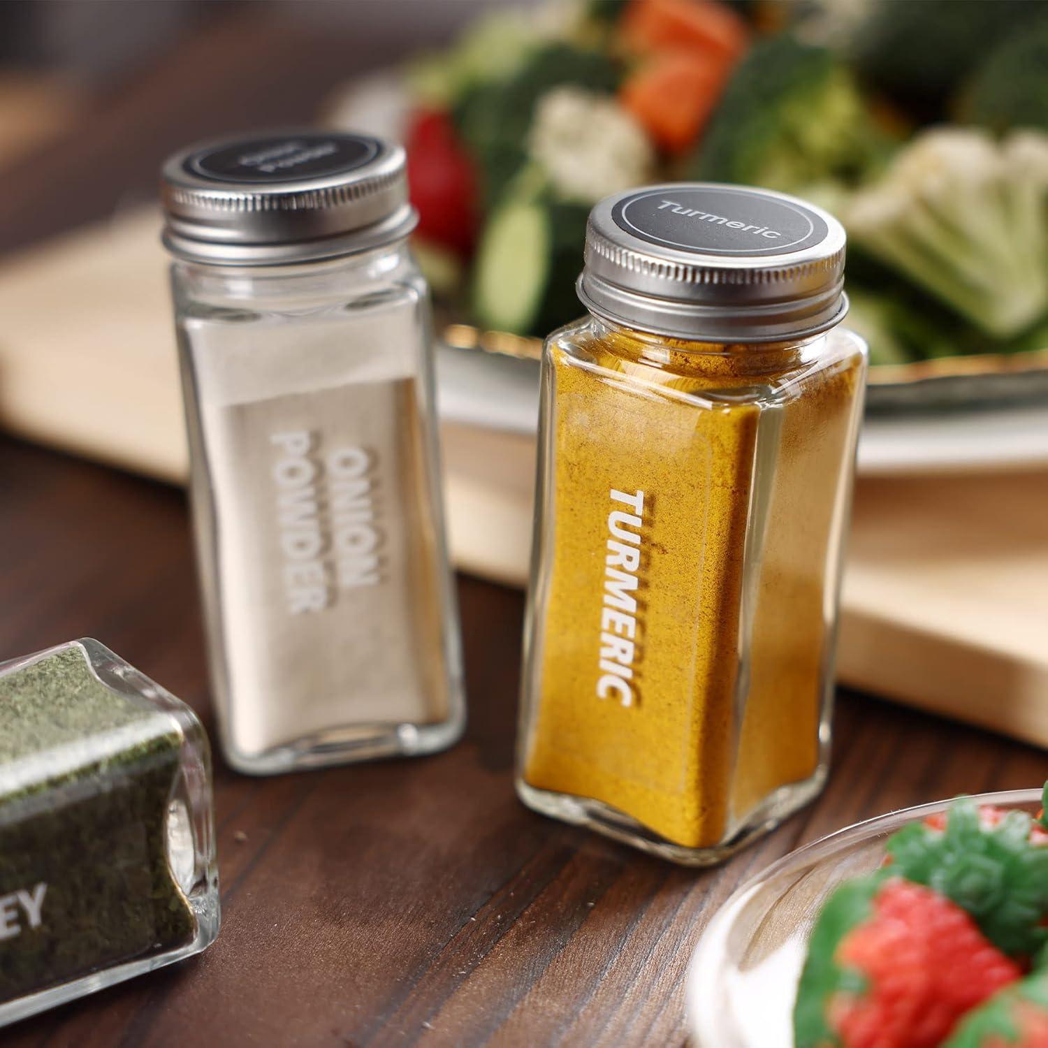 Juego de 28 Tarros de Especias de Vidrio Antimbee 3.5 oz