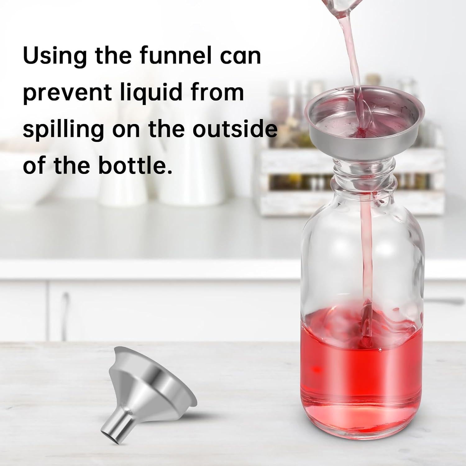 6 Botellas de Vidrio 60ml REUJIHXY con Tapas y Embudos