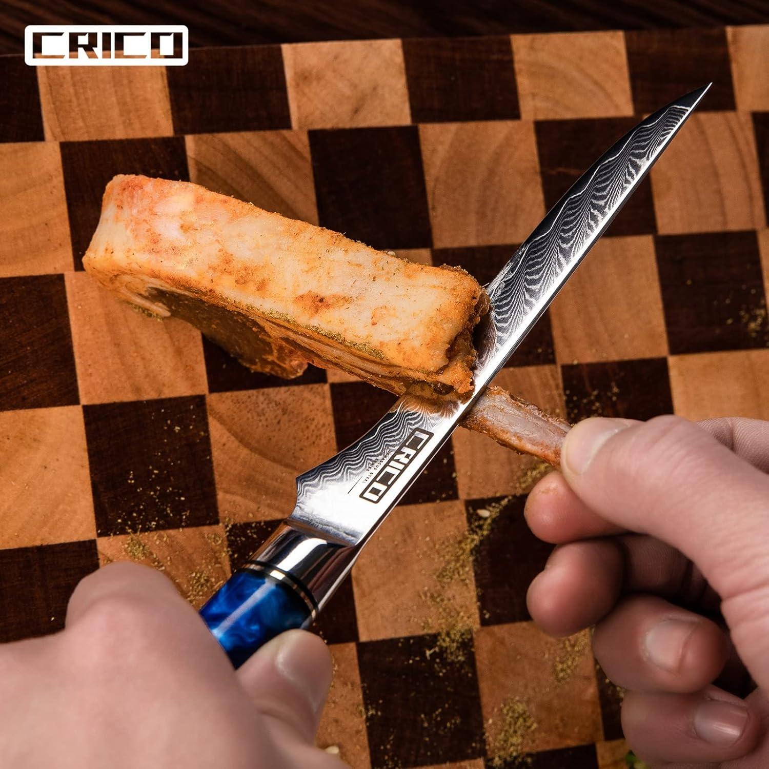 Cuchillo de Deshuesar CRICO Damasco 13.5 cm Acero VG10 Forjado