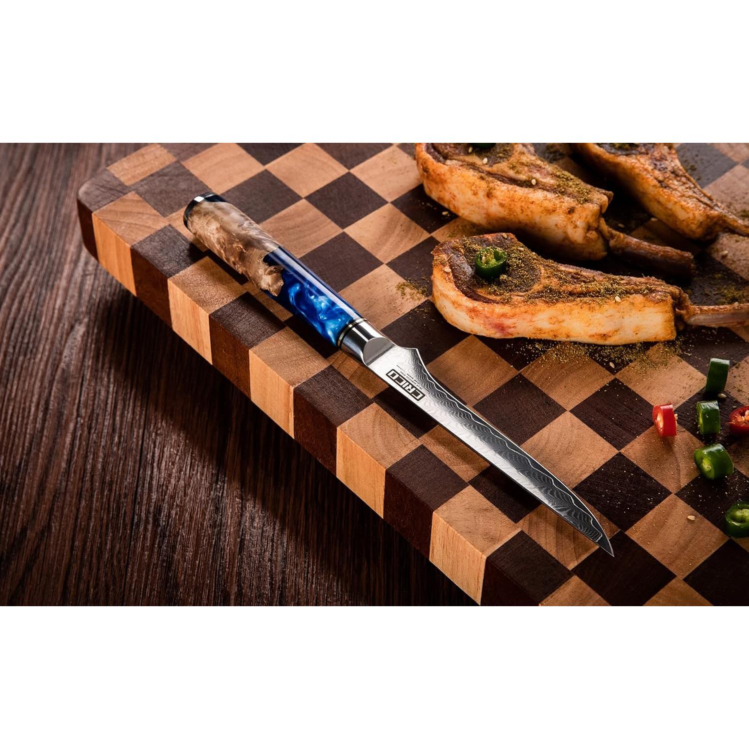 Cuchillo de Deshuesar CRICO Damasco 13.5 cm Acero VG10 Forjado