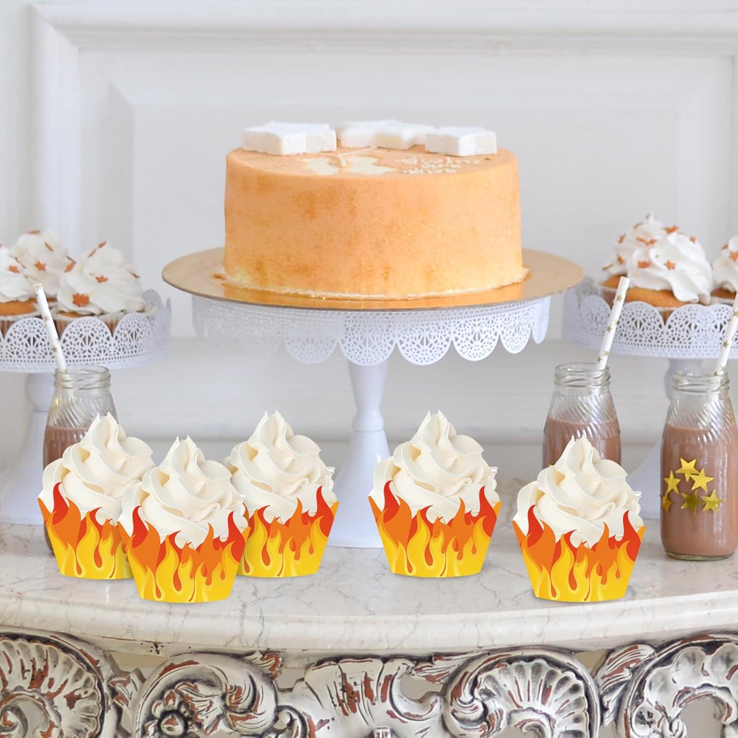 Fundas para Cupcakes de Fuego Whaline - 36 Piezas Decorativas