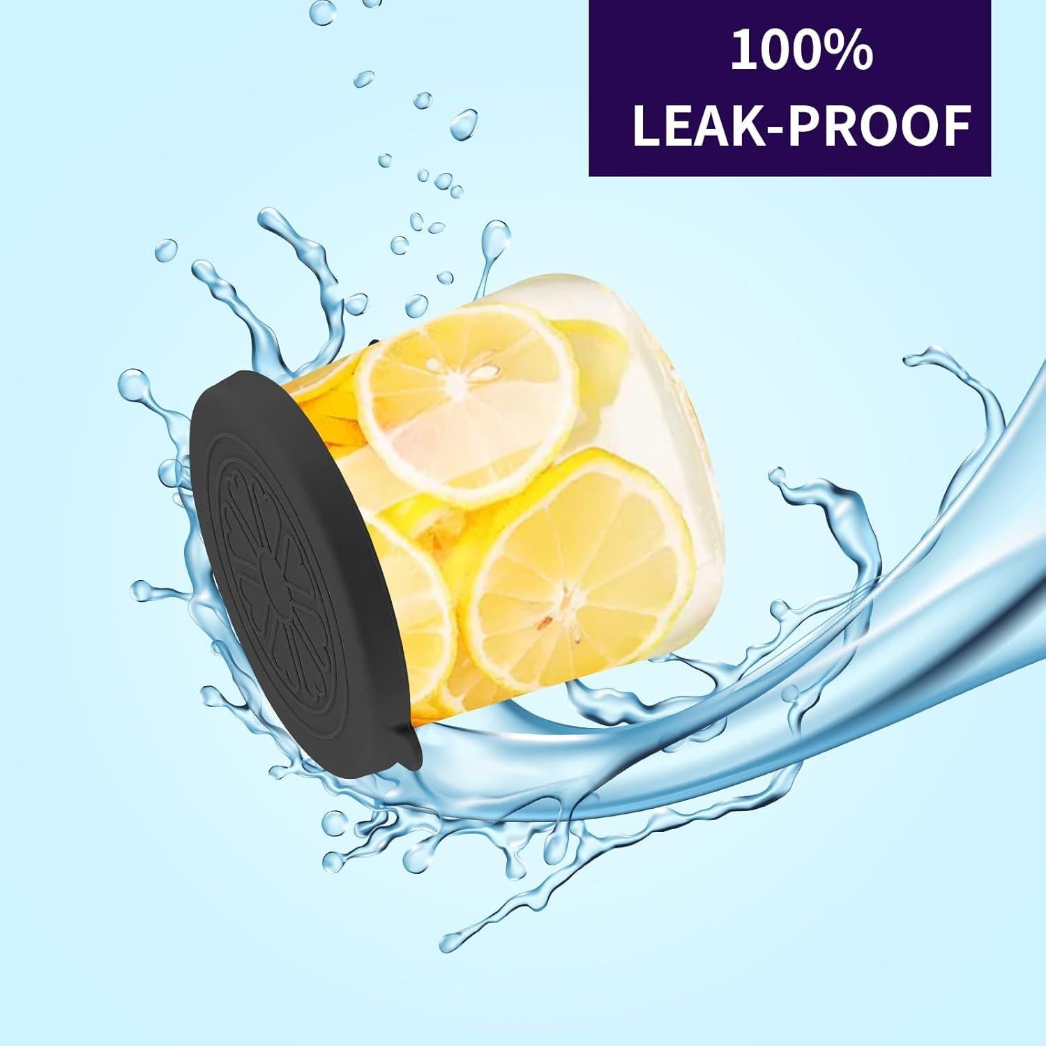 Tapas de Silicona para Tarros de Yogur Oui 5 Oz - Volcanoes Club - 12 Piezas Negras