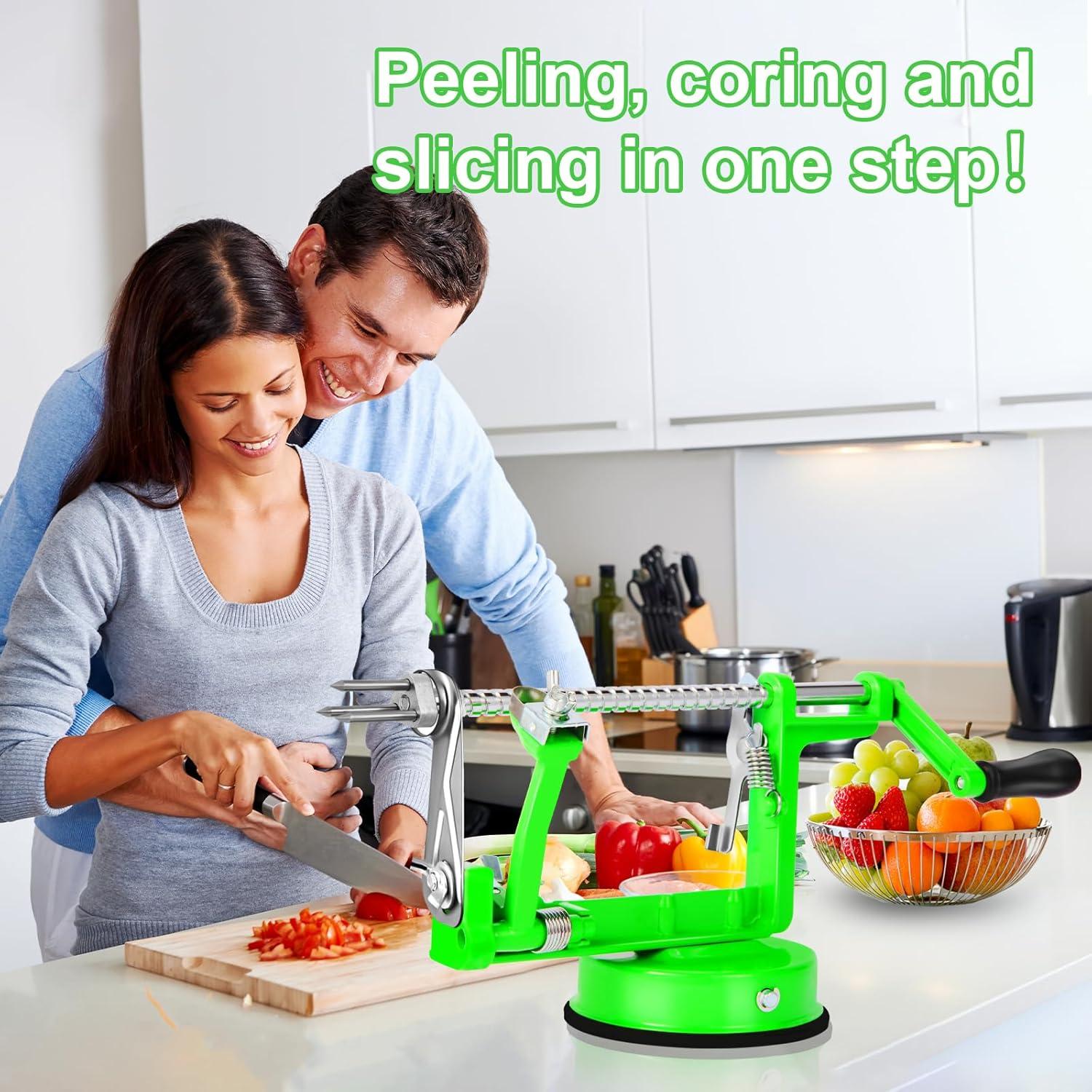 Pelador y Cortador de Manzanas LIVSGNISTA Acero Inoxidable Verde