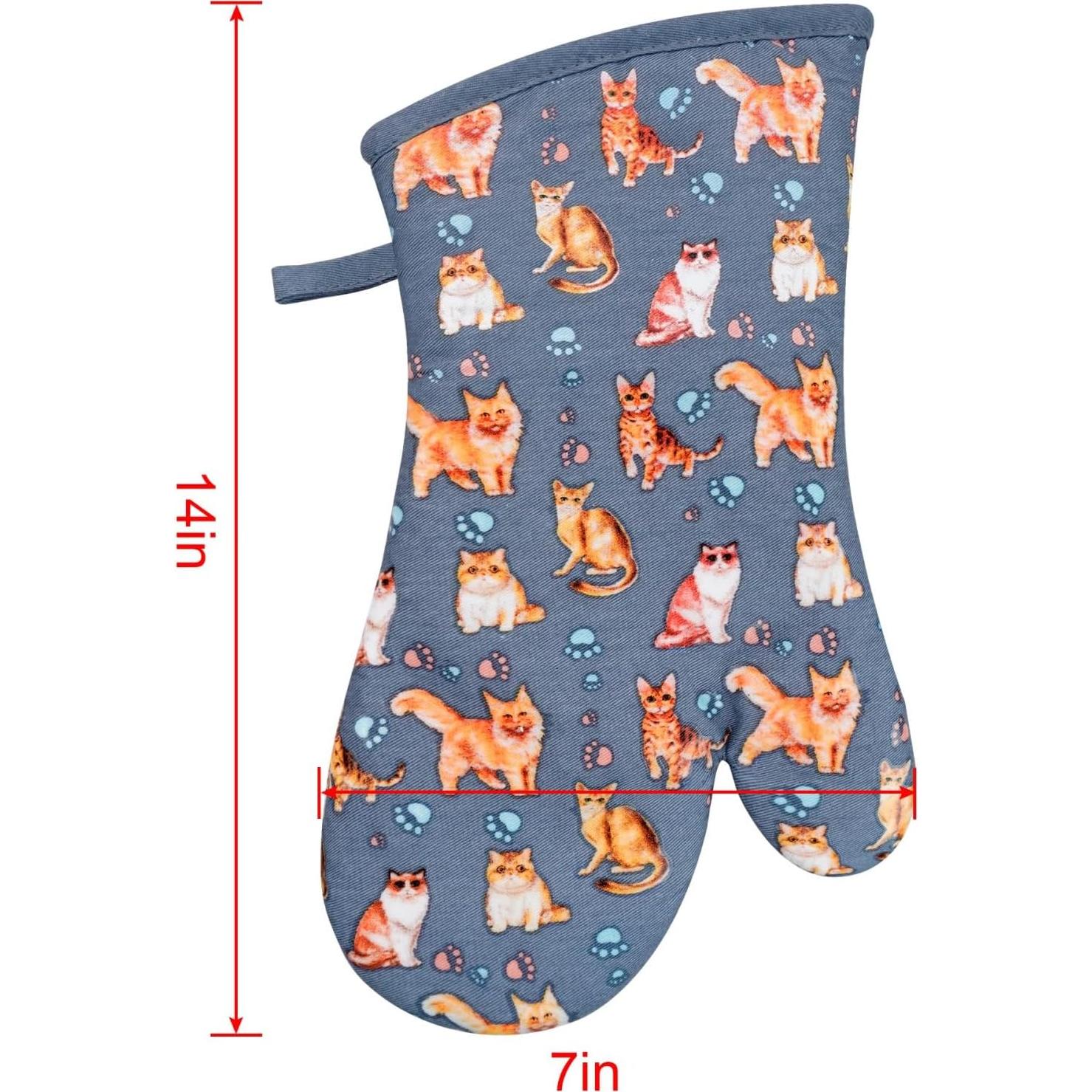 Guantes de Horno Antideslizantes RED LMLDETA 480°F Azul Gato