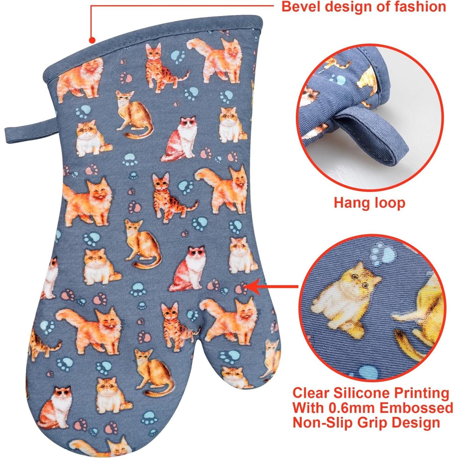 Guantes de Horno Antideslizantes RED LMLDETA 480°F Azul Gato