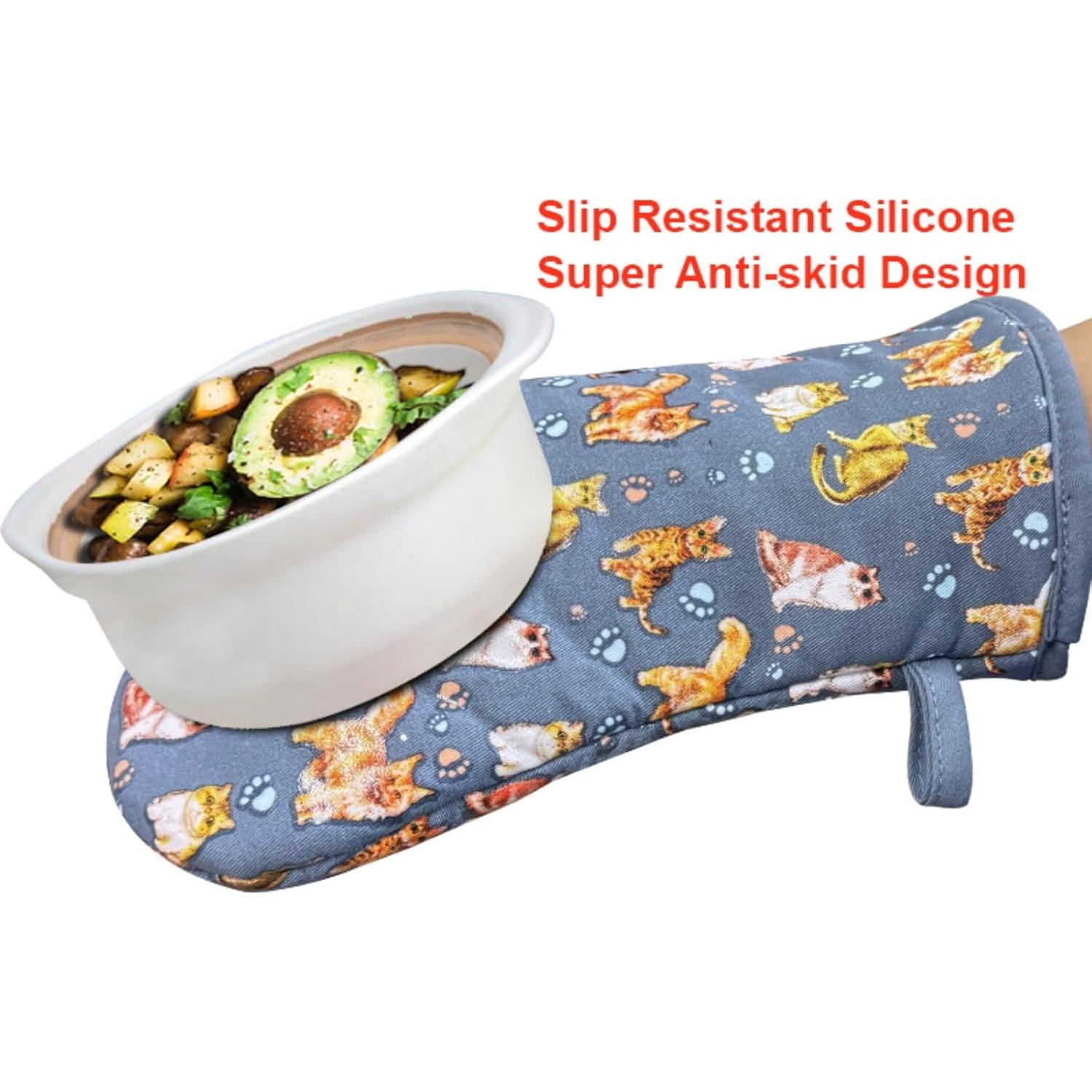 Guantes de Horno Antideslizantes RED LMLDETA 480°F Azul Gato