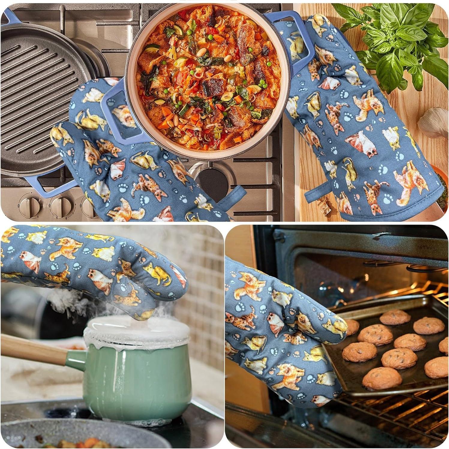 Guantes de Horno Antideslizantes RED LMLDETA 480°F Azul Gato