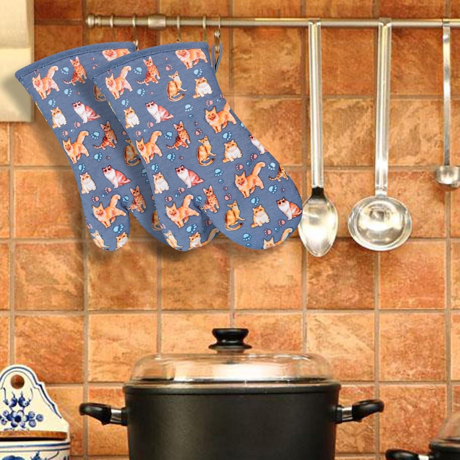 Guantes de Horno Antideslizantes RED LMLDETA 480°F Azul Gato