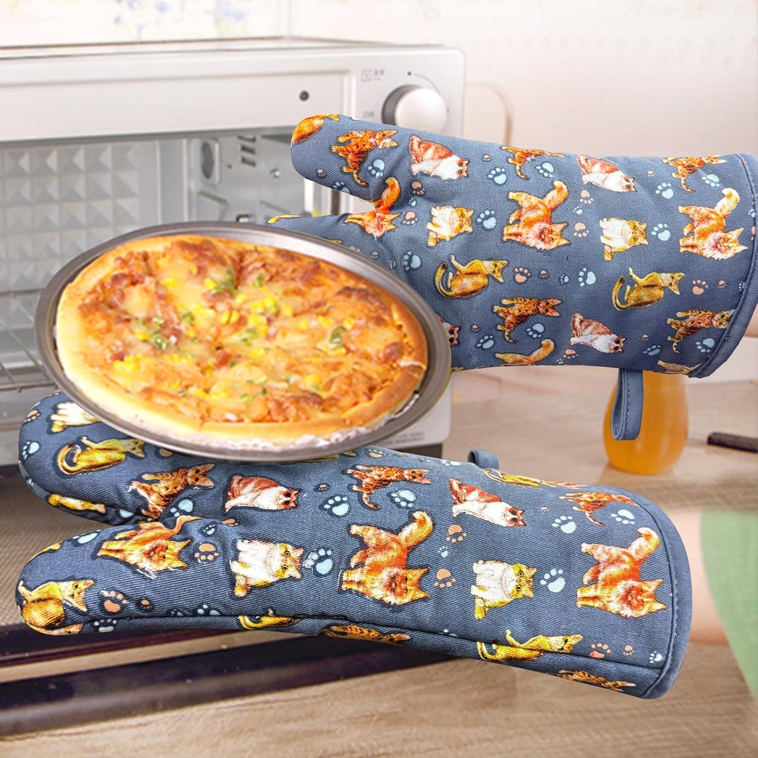 Guantes de Horno Antideslizantes RED LMLDETA 480°F Azul Gato