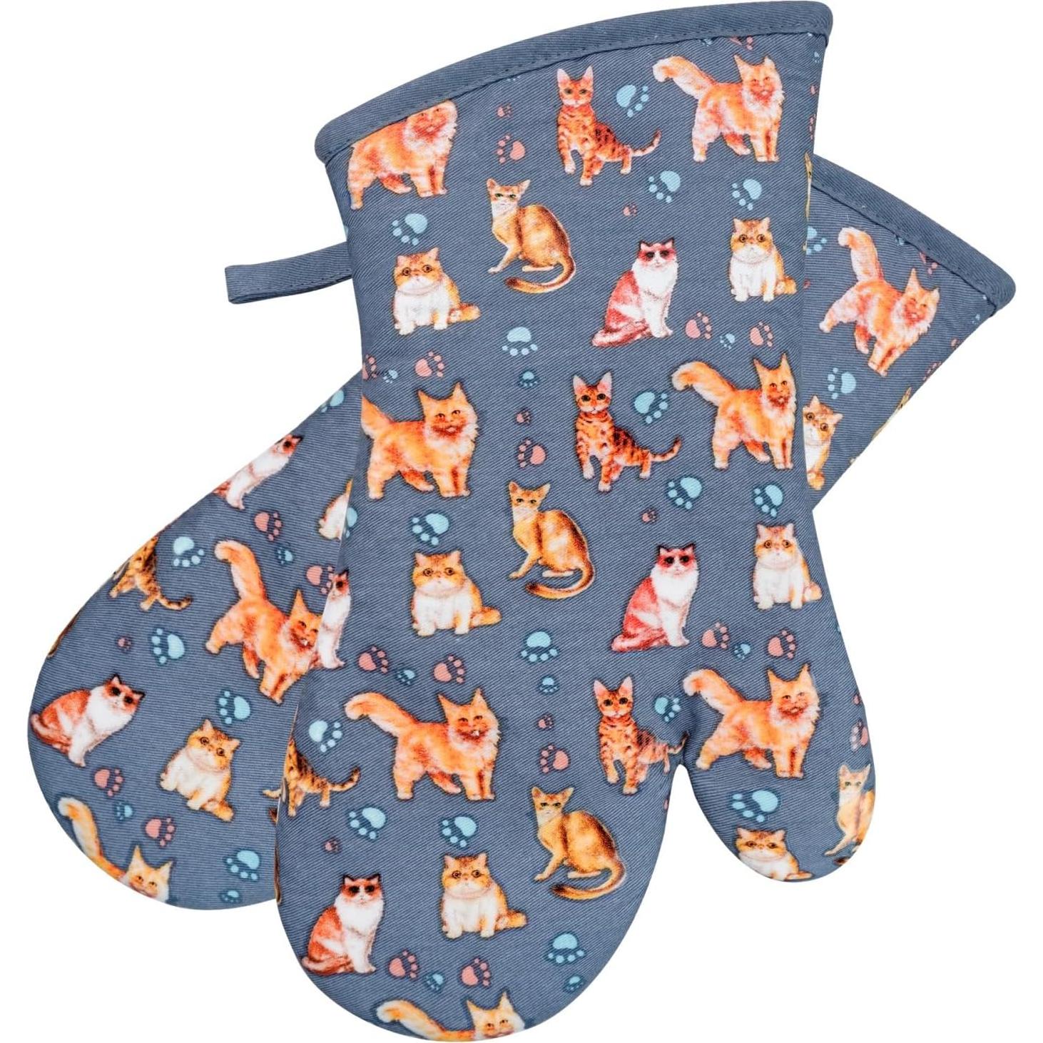 Guantes de Horno Antideslizantes RED LMLDETA 480°F Azul Gato