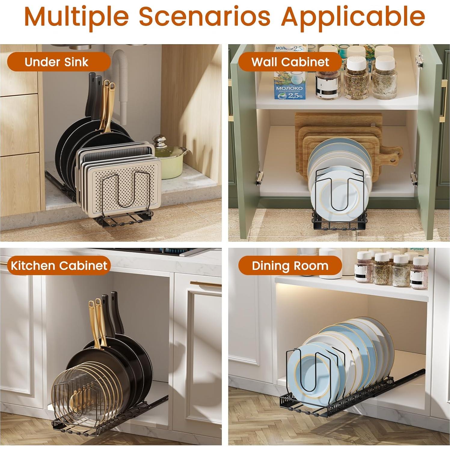 Organizador Deslizante de Ollas y Sartenes Housolution Negro