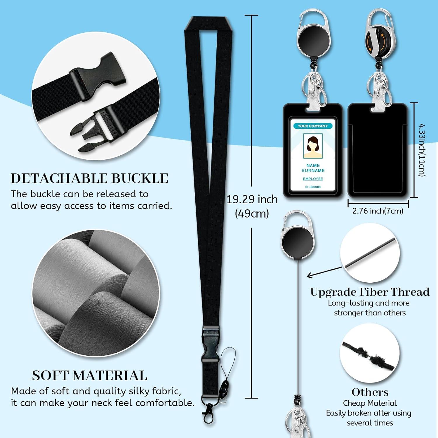 Lanyard Negro Hancynir con Soporte Retráctil para Insignias