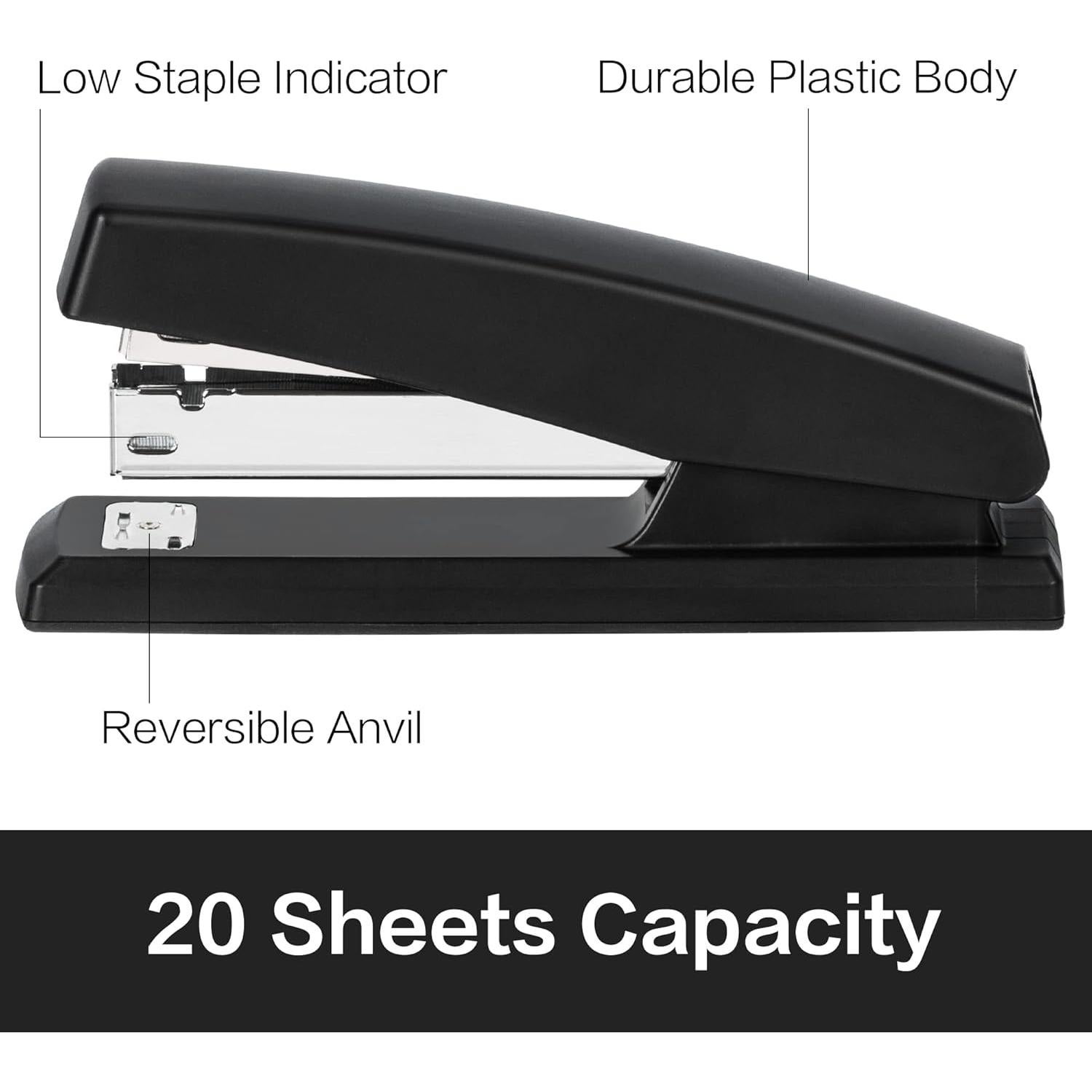 Grapadora de Escritorio Deli AZ0325T Negra 25 Hojas 1000 Grapas