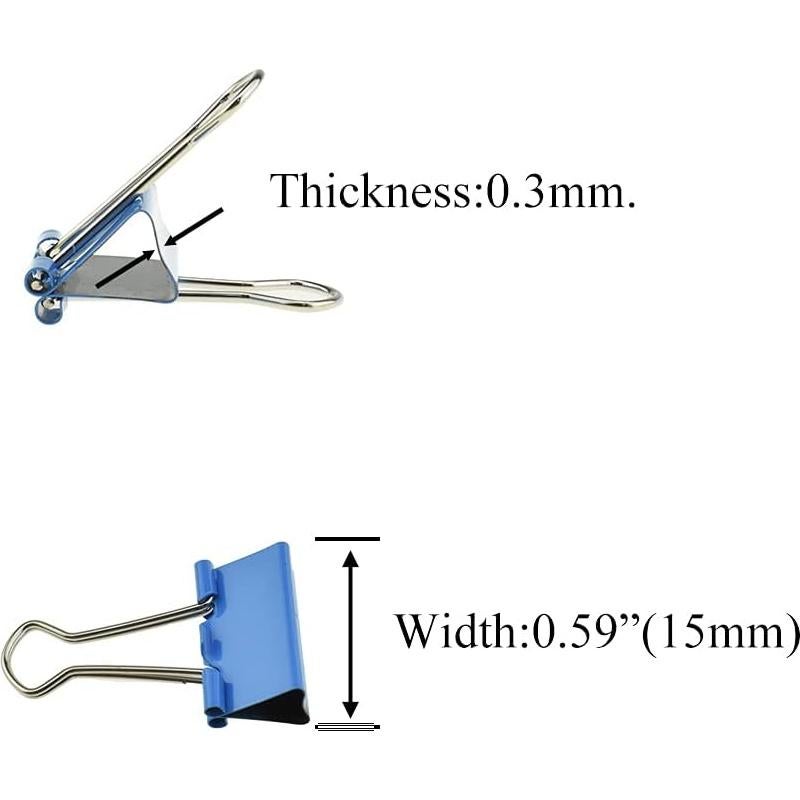 Clips de Encuadernación HAHIYO Acero Resorte 100 Piezas 15 mm