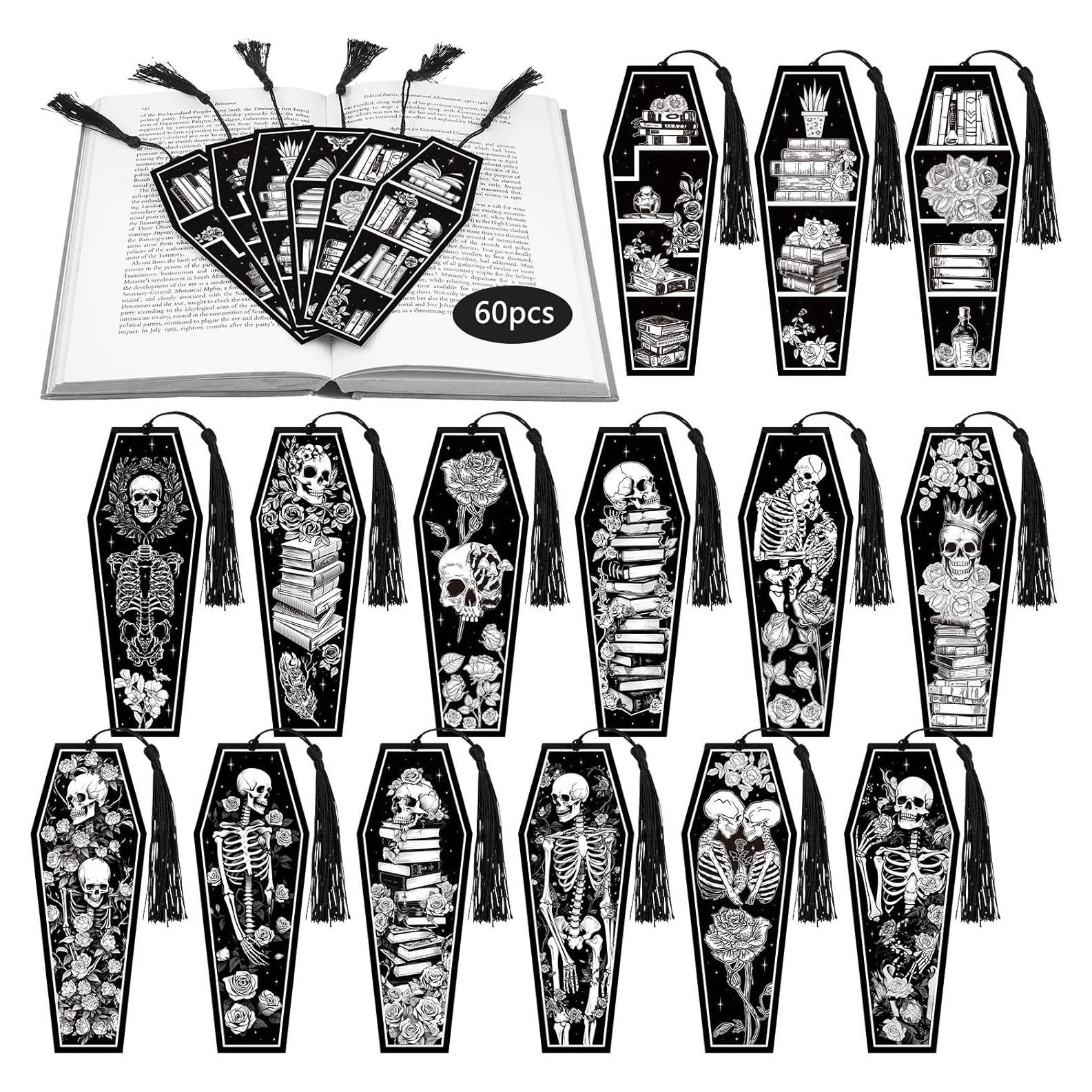 60 Marcadores de Tumba Halloween Kolldenn con Borlas Negras