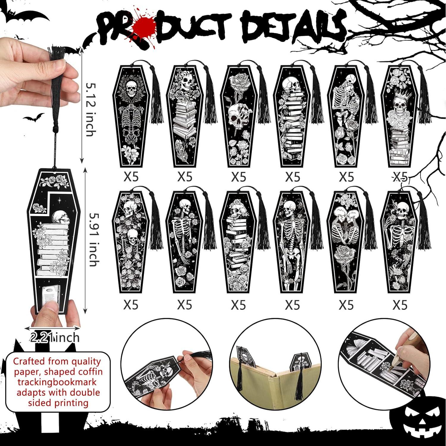 60 Marcadores de Tumba Halloween Kolldenn con Borlas Negras