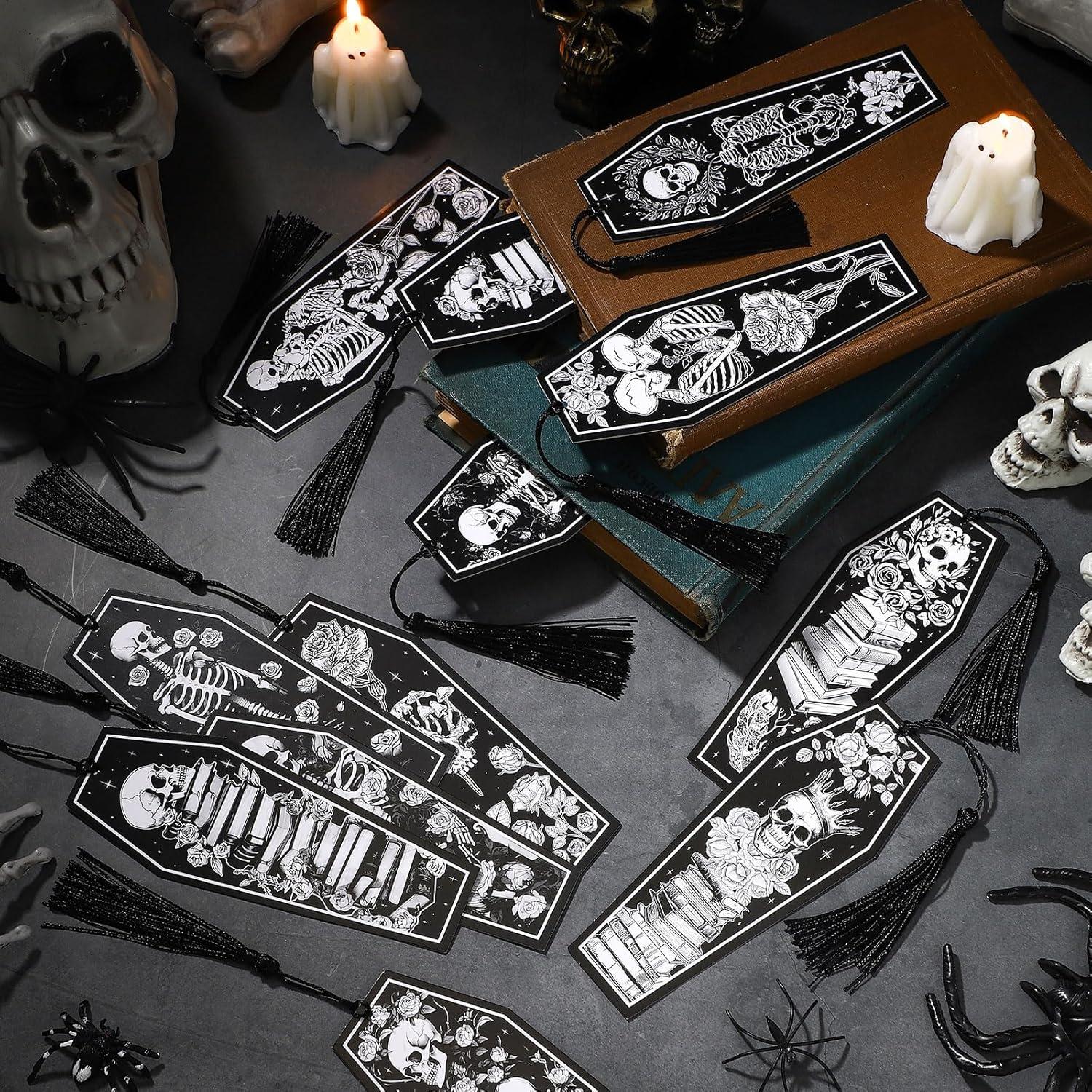 60 Marcadores de Tumba Halloween Kolldenn con Borlas Negras