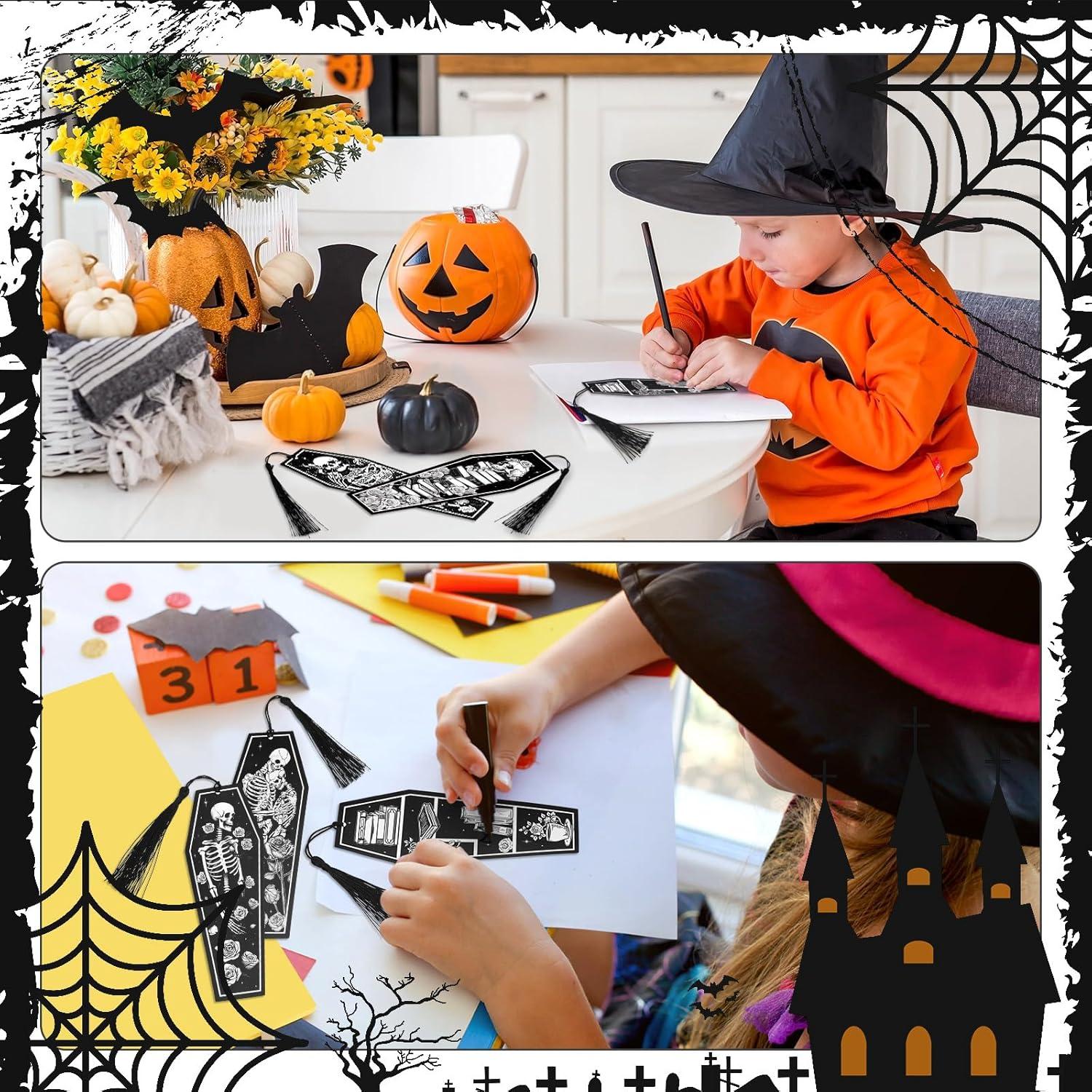 60 Marcadores de Tumba Halloween Kolldenn con Borlas Negras