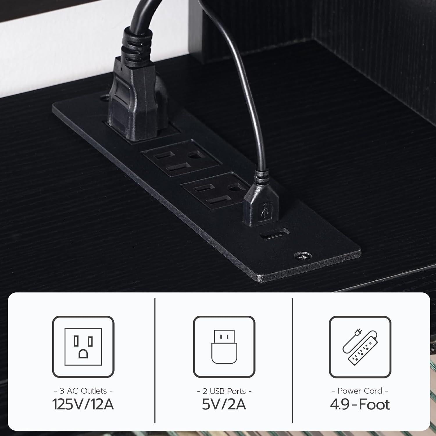 Soporte de TV Flotante HOOBRO 139 cm con Luz LED y Tomas