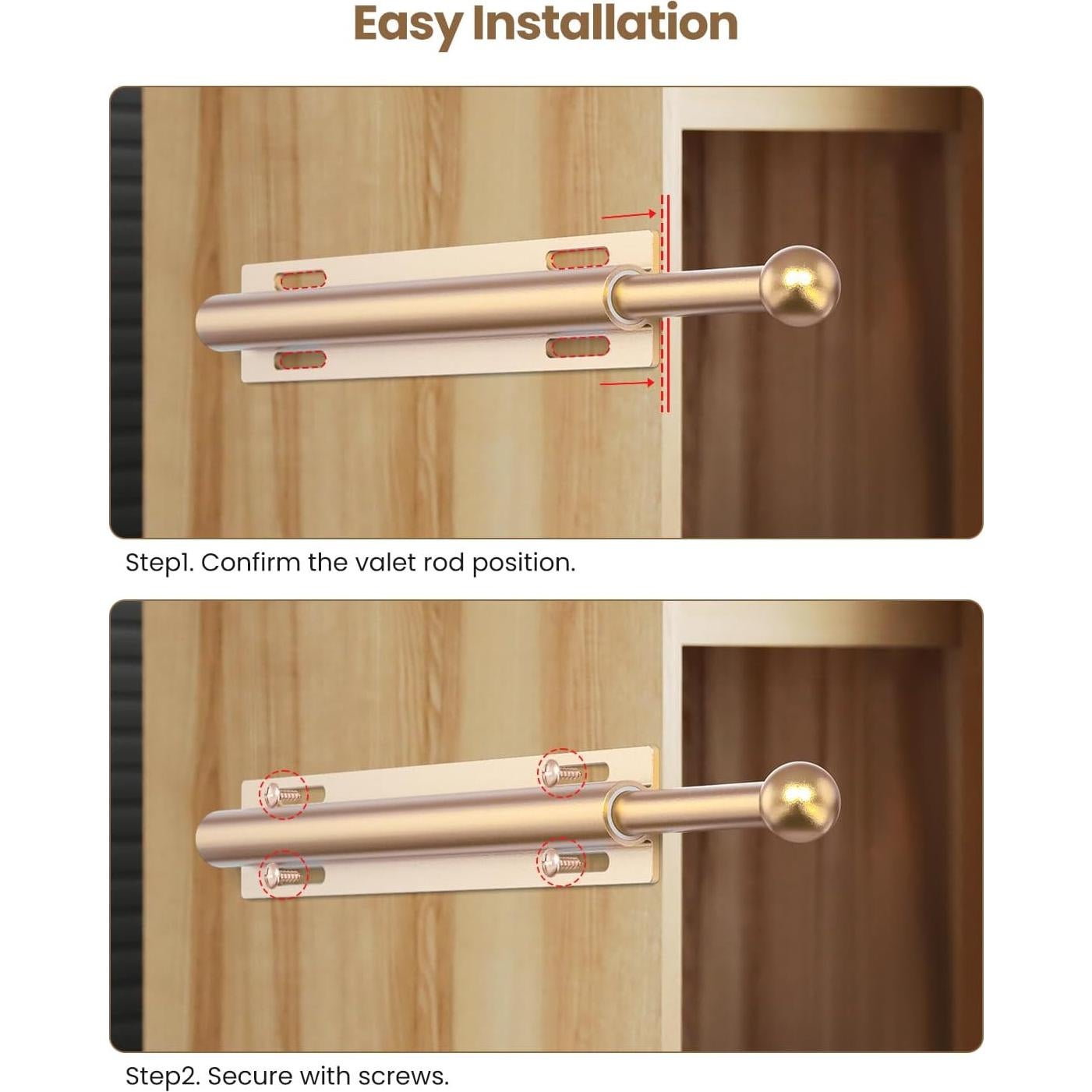 Varilla de Valet Retráctil Supforce 30.48 cm Aluminio Dorado